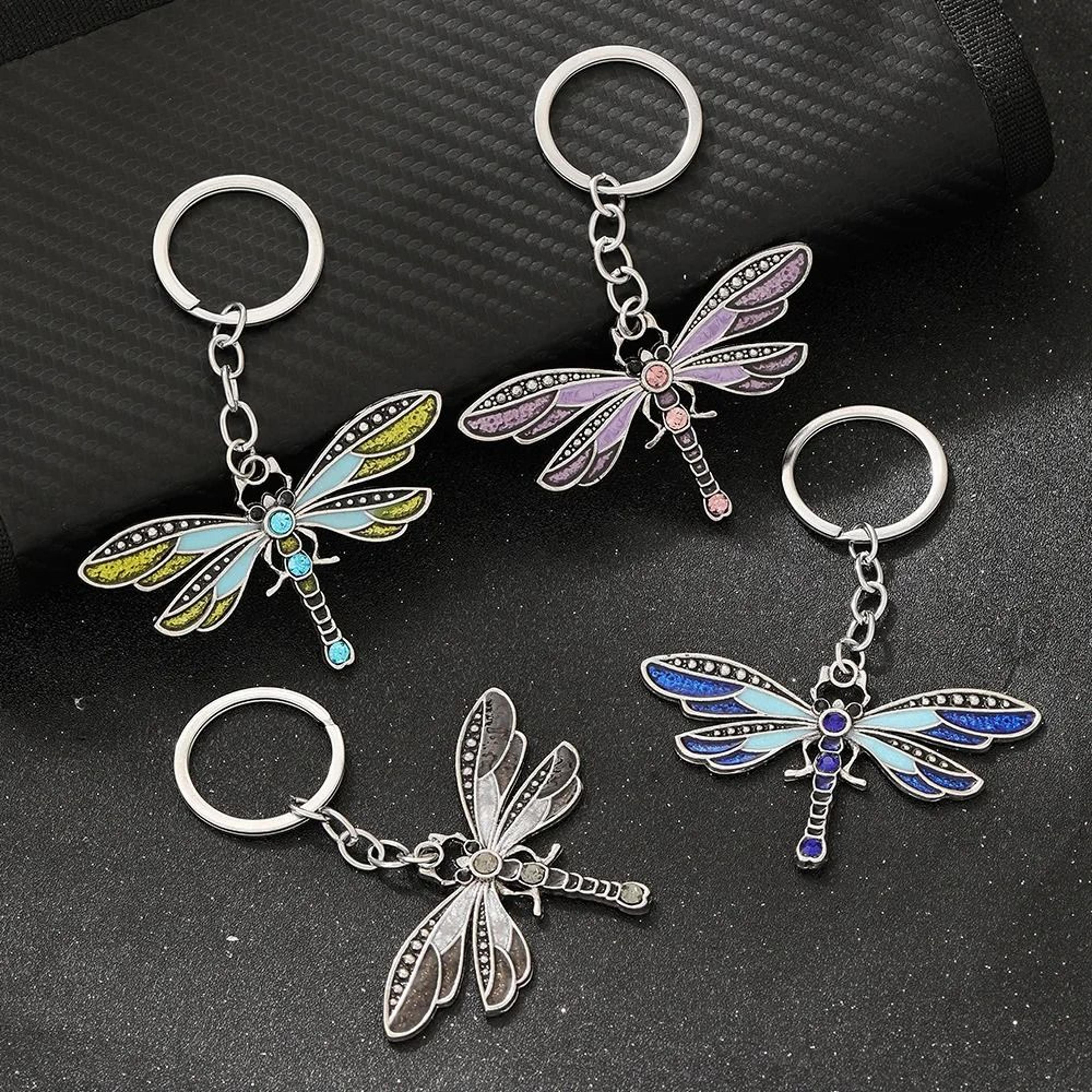 vintage style dragonfly keychain universal charm pendant
