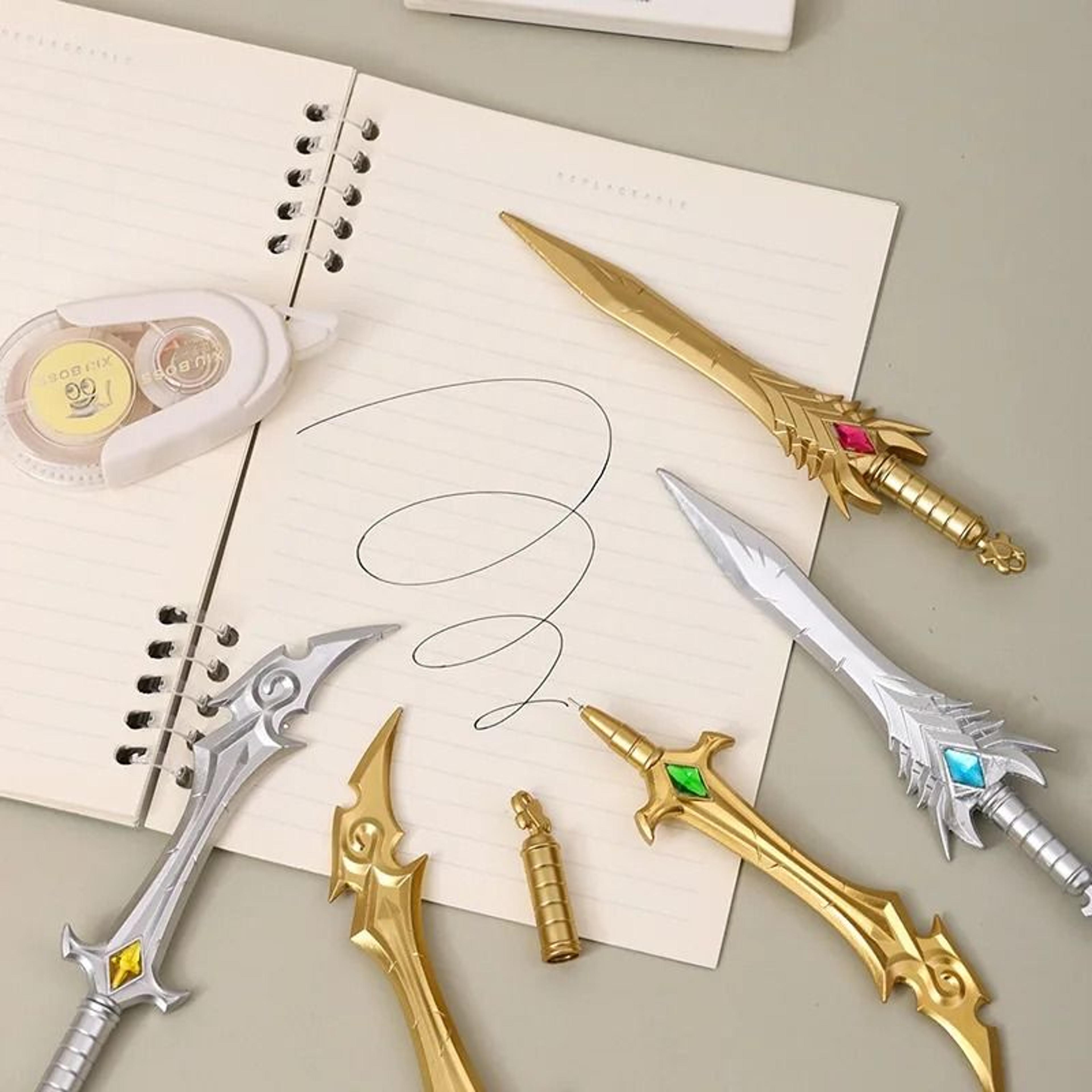 creative gem sword shaped water pen set cool novelty stationery gift