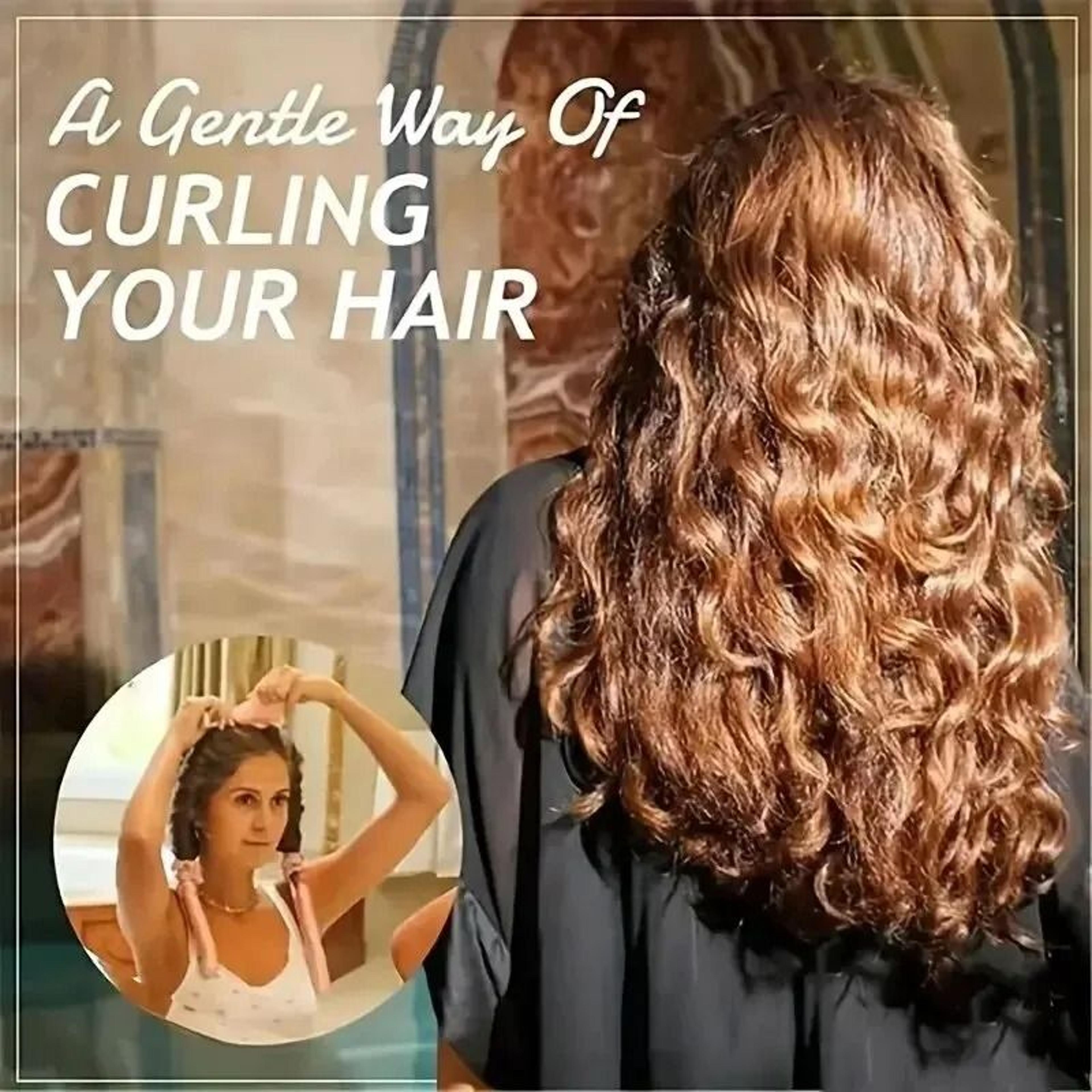 diy heatless hair curling stick headband set with hairpins