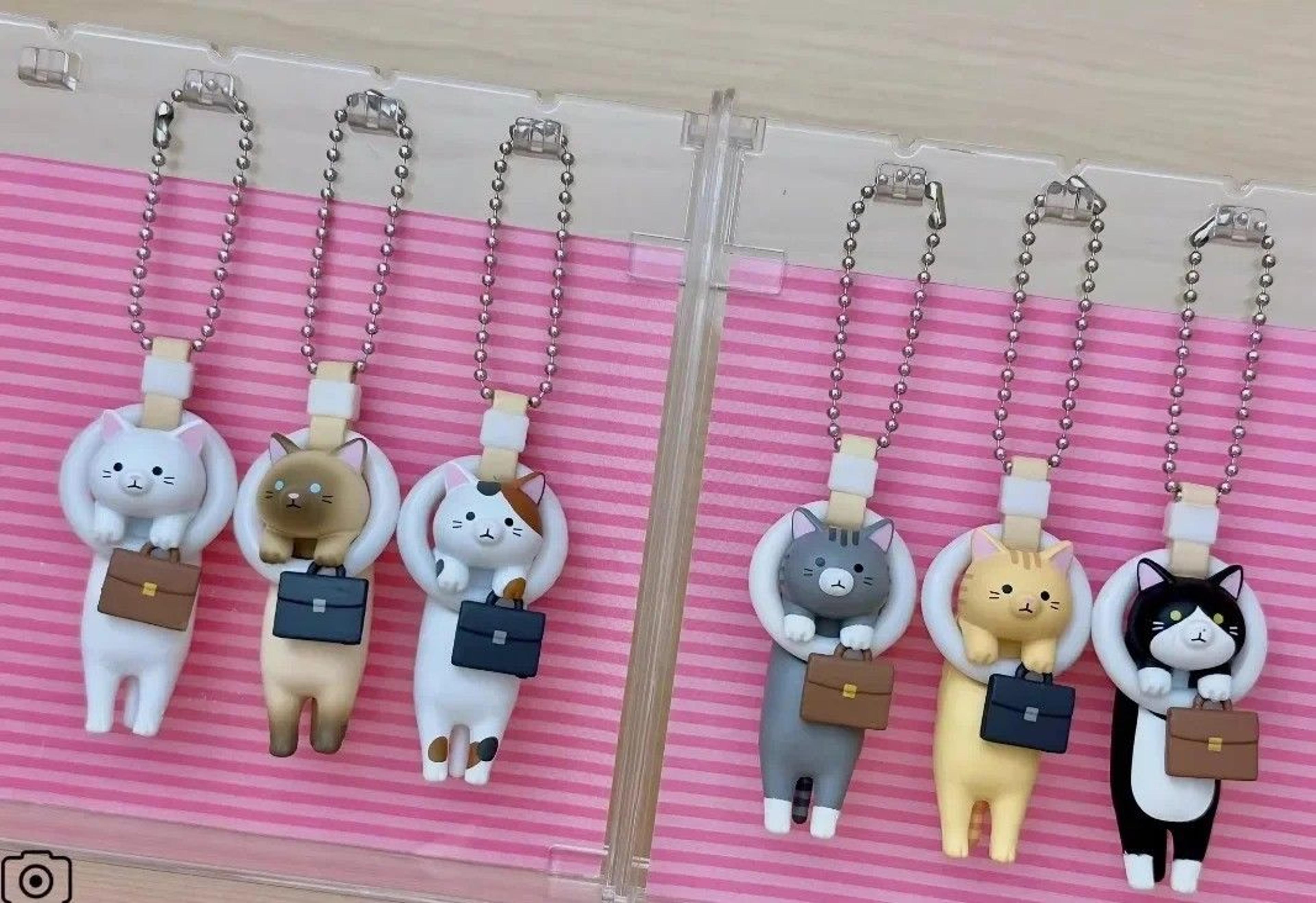 kawaii anime hanging ring cat figure keychain blind box toy
