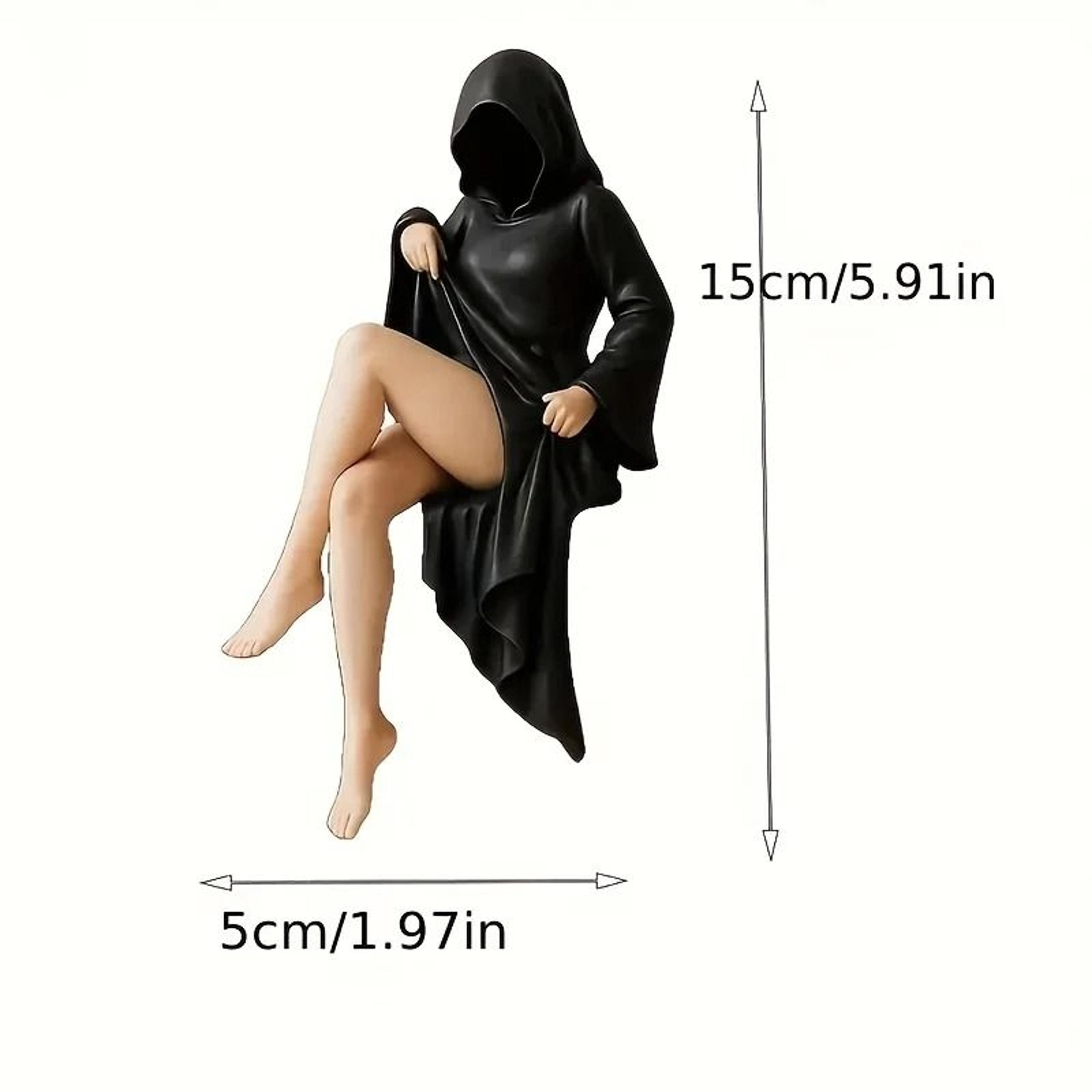 hooded gothic figurine bookshelf decorative sculpture