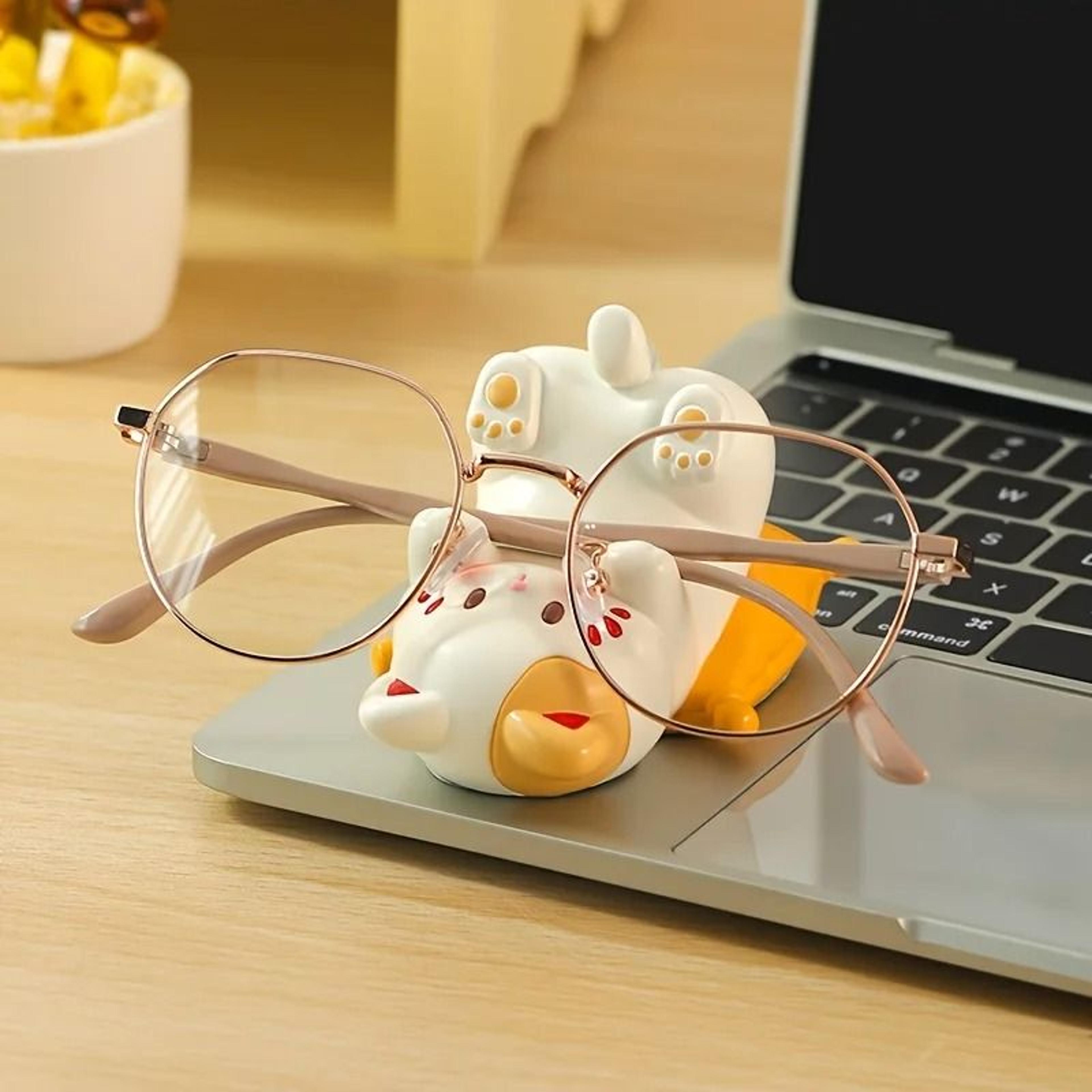 cat shaped figurine phone stand decorative sculpture