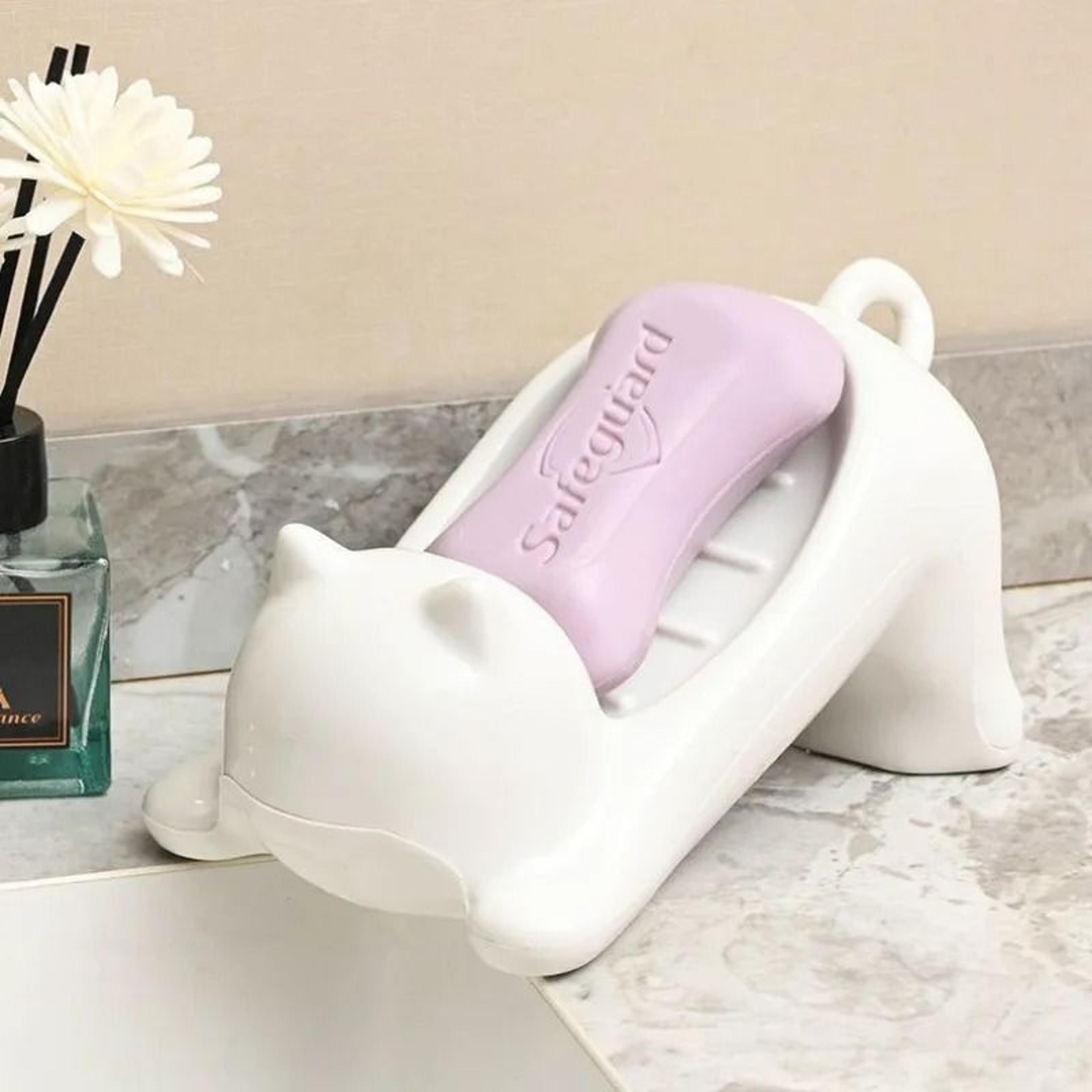 cartoon cat shaped soap dish bathroom organizer