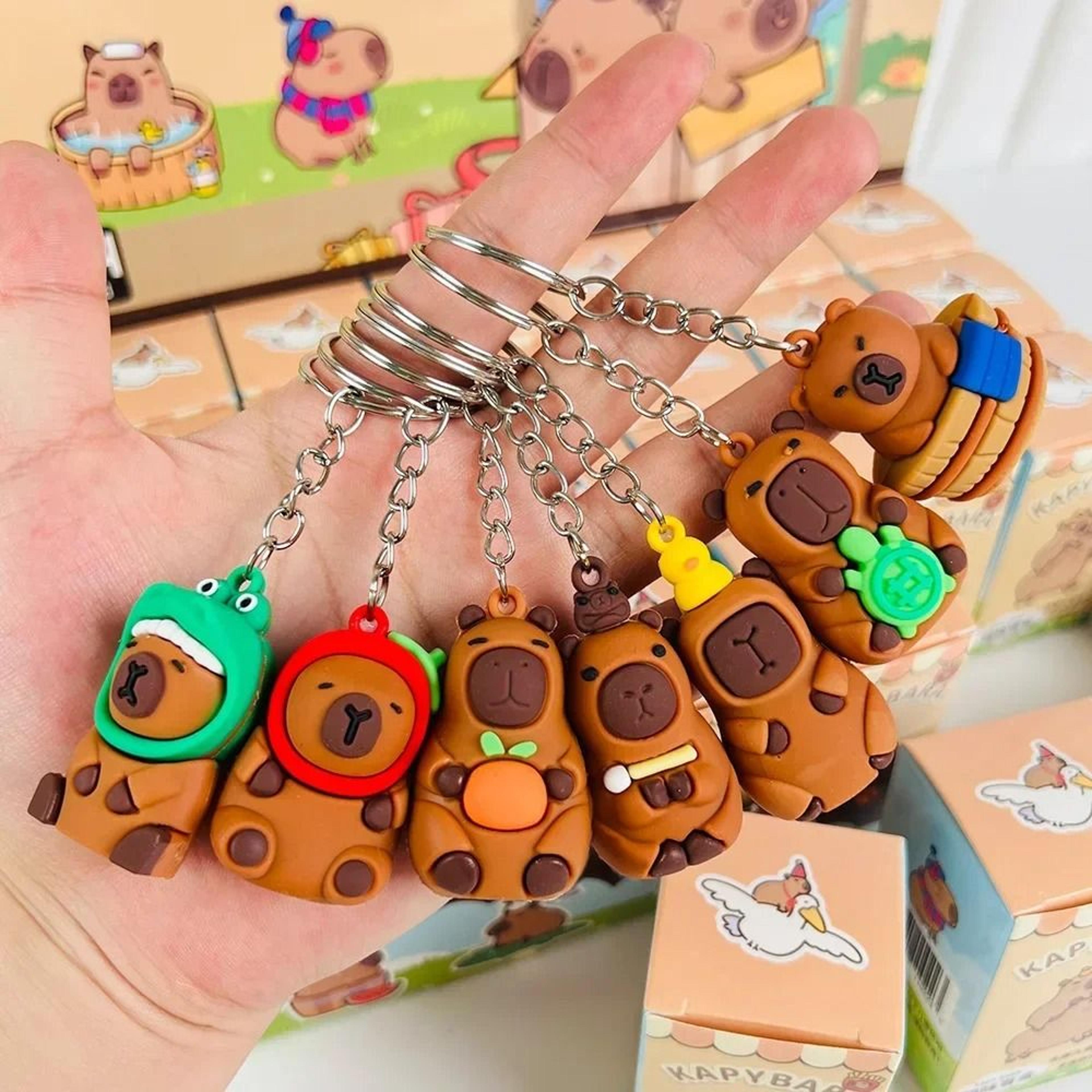 cute capybara blind box keychain figurine accessory