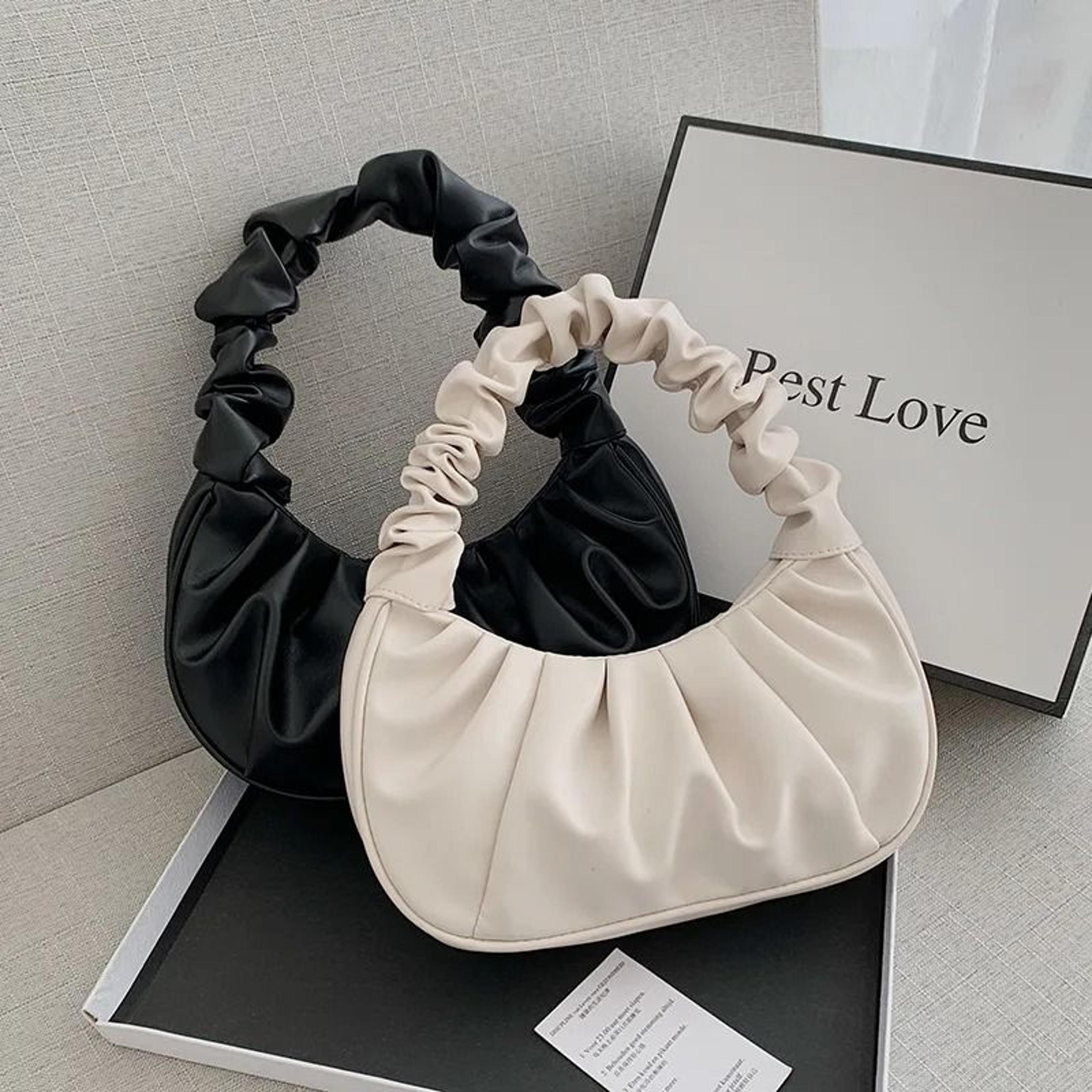 pleated women shoulder bag with cloud style design