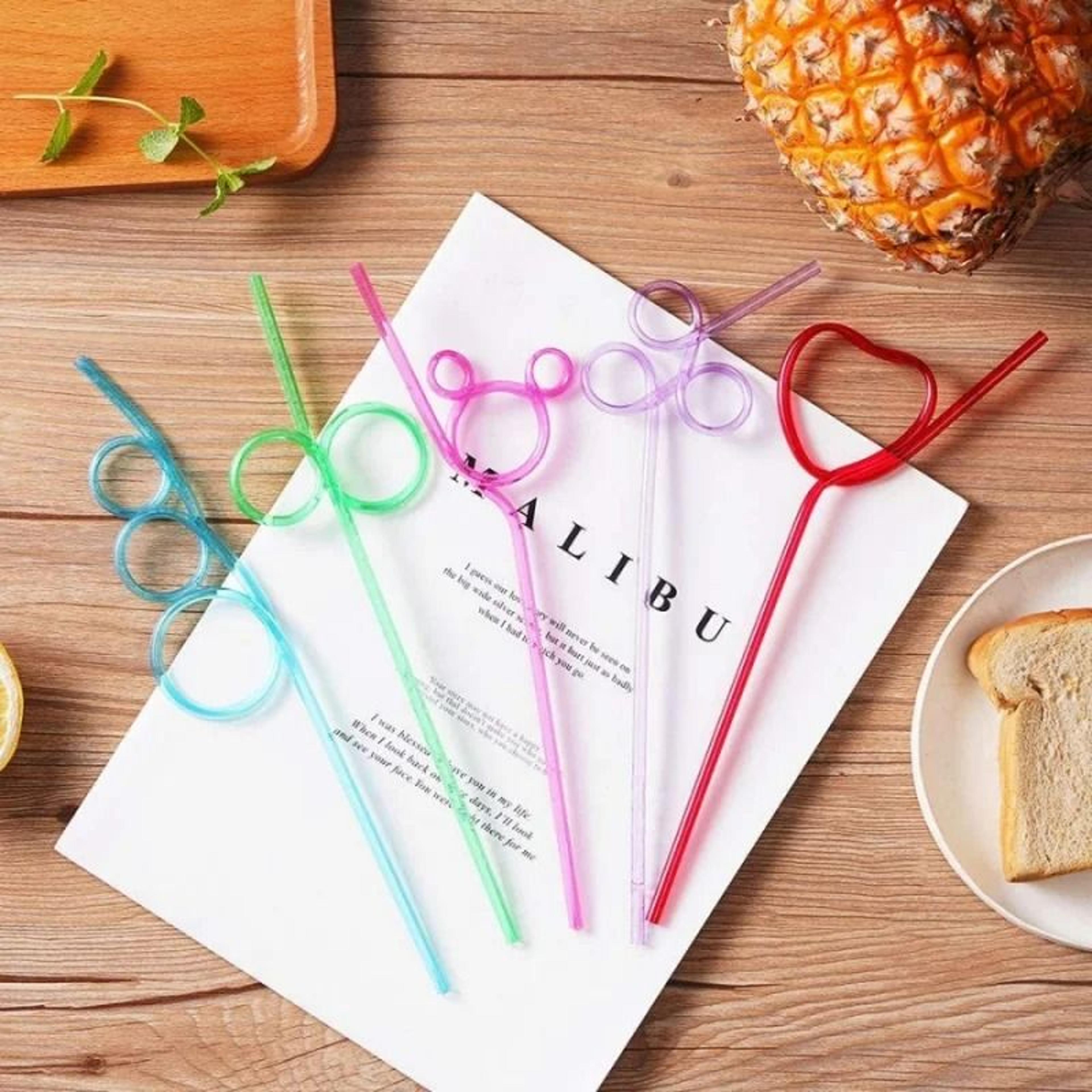 colorful disposable shaped party straws for festivals and events