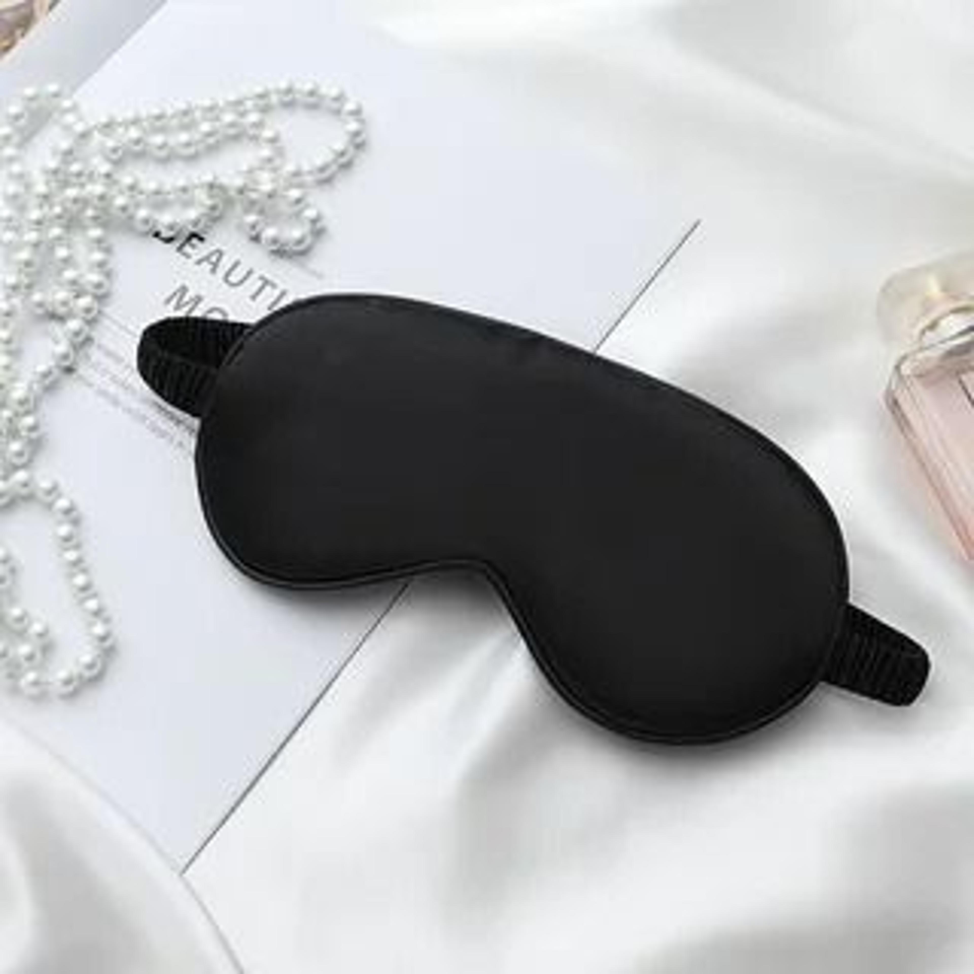 silk feel sleep set with eye mask scrunchies and cloth bag