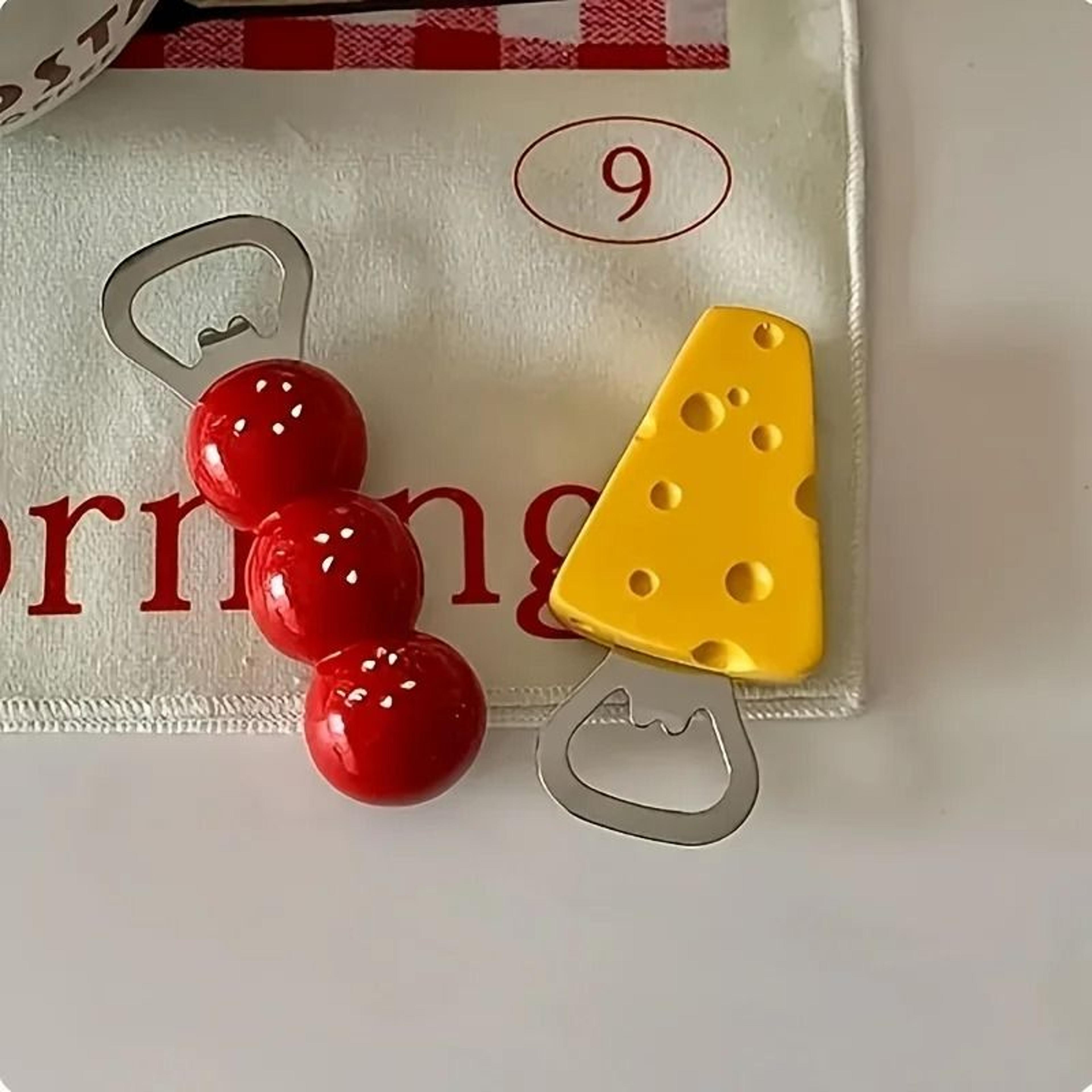 magnetic bottle opener with sugar gourd and cheese design