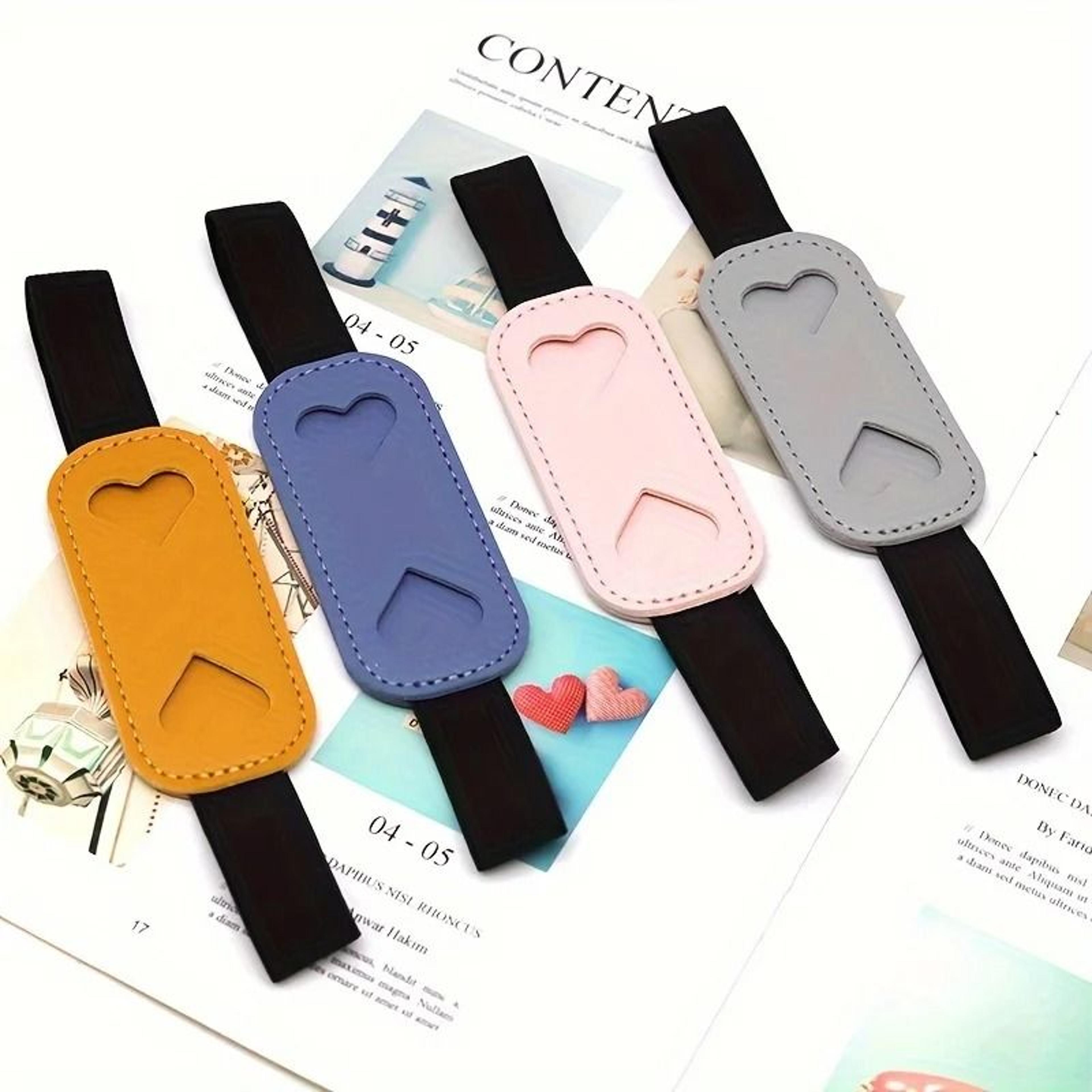 heart shaped faux leather pen holder with elastic band