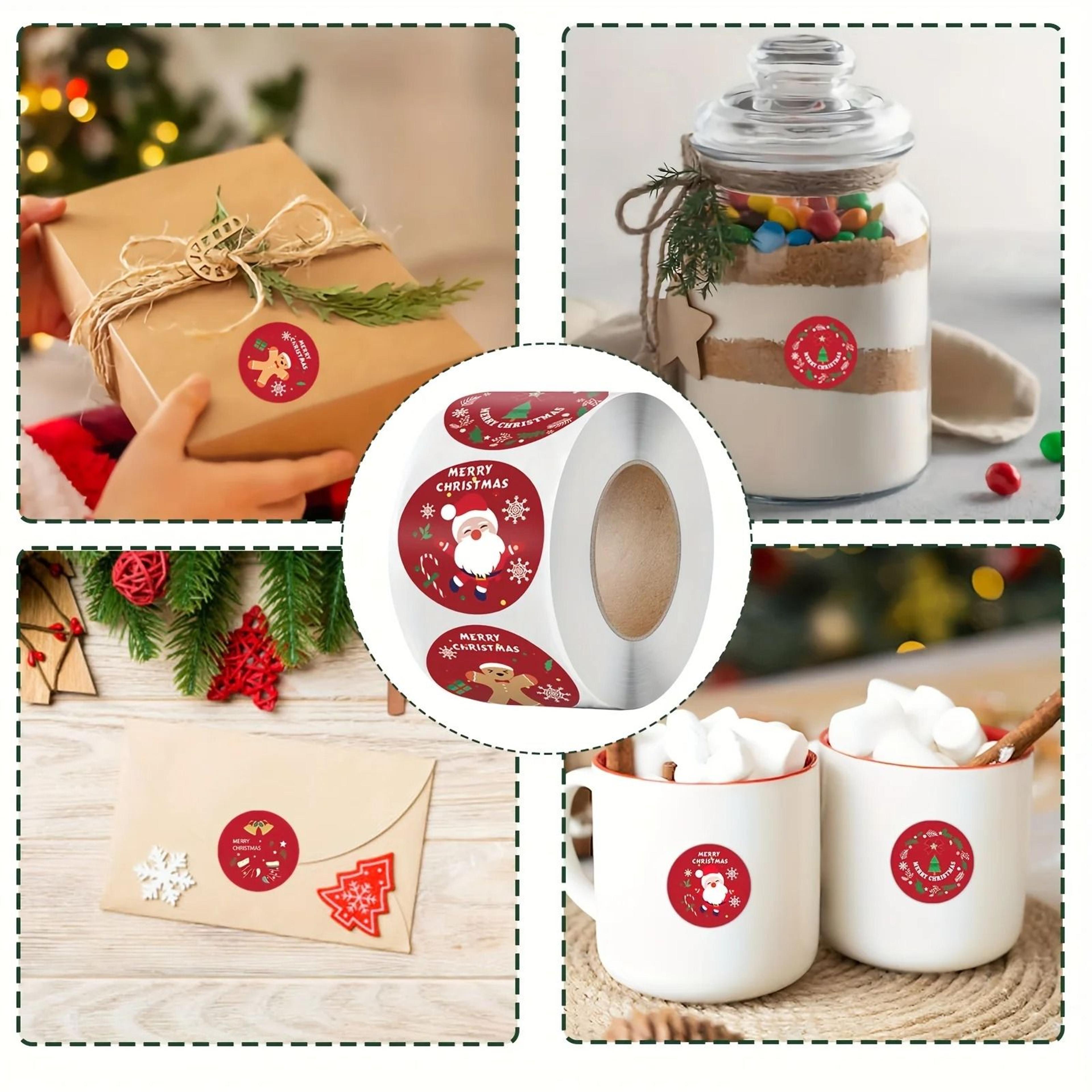 christmas round self adhesive sticker pack