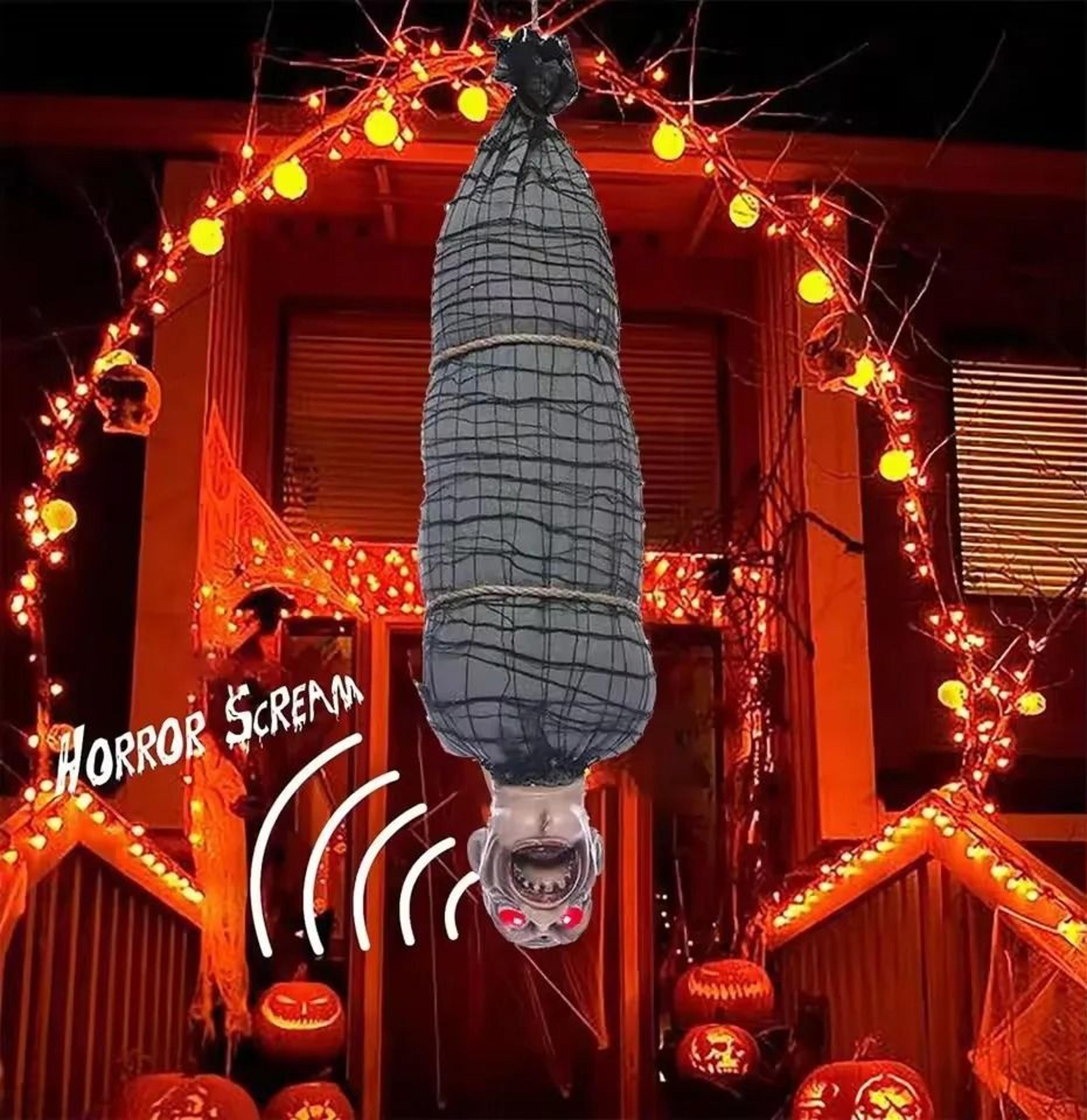 animated hanging halloween corpse