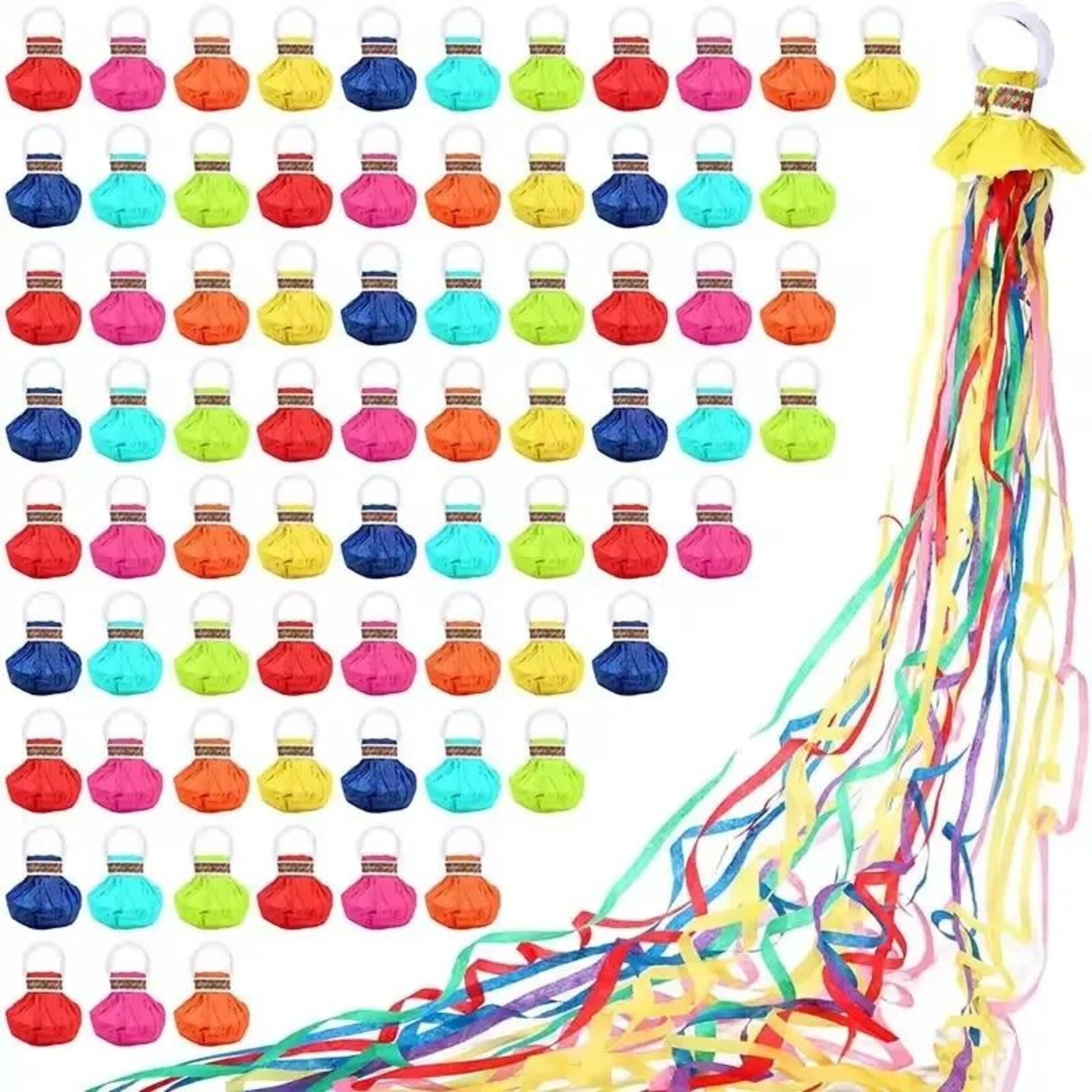 colorful hand throw confetti streamers