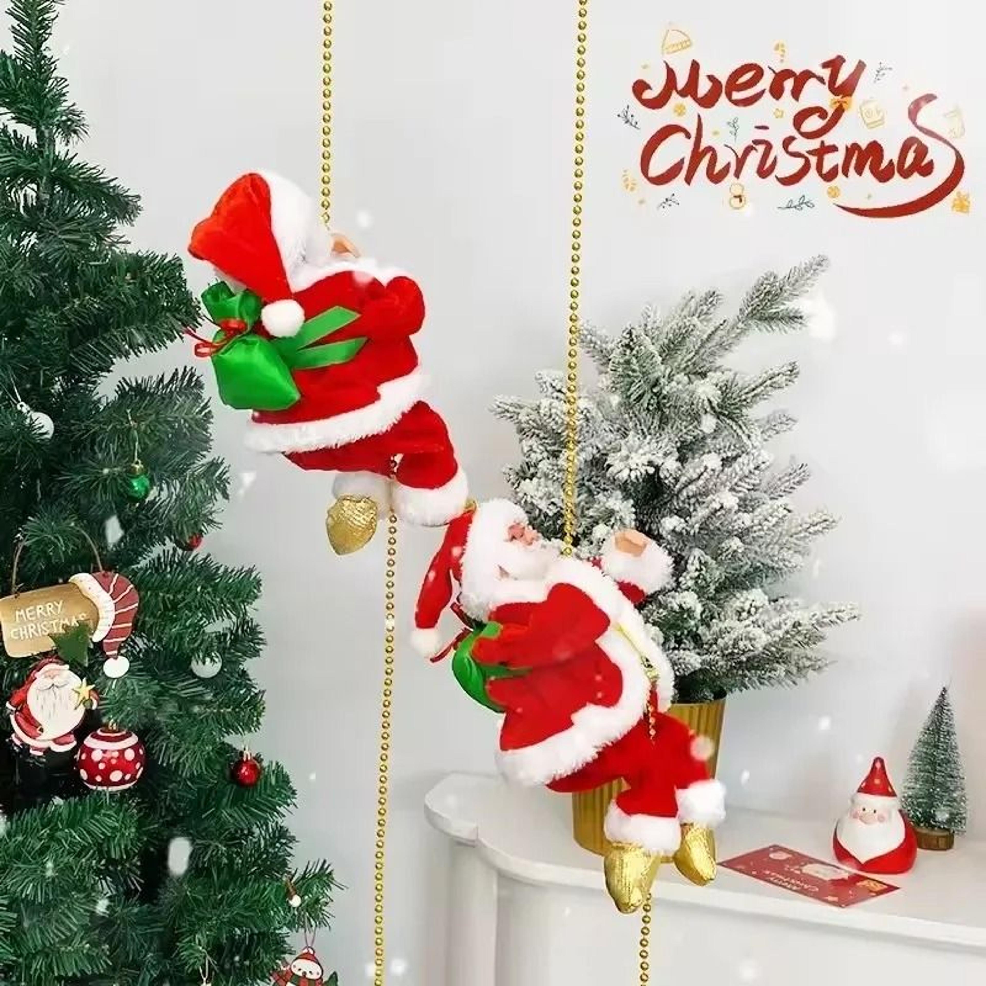 electric animated climbing santa claus
