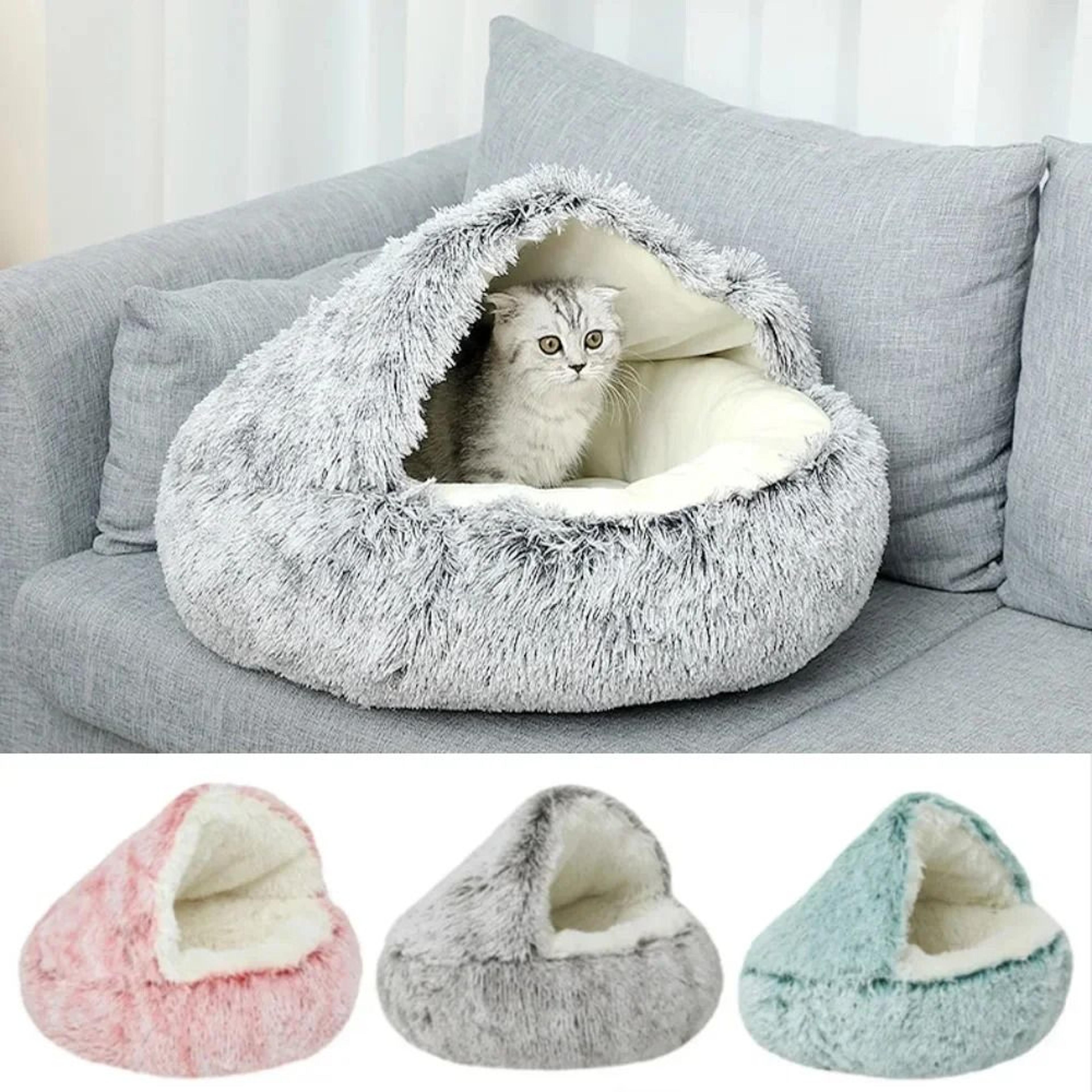 plush hooded anti-anxiety pet sanctuary