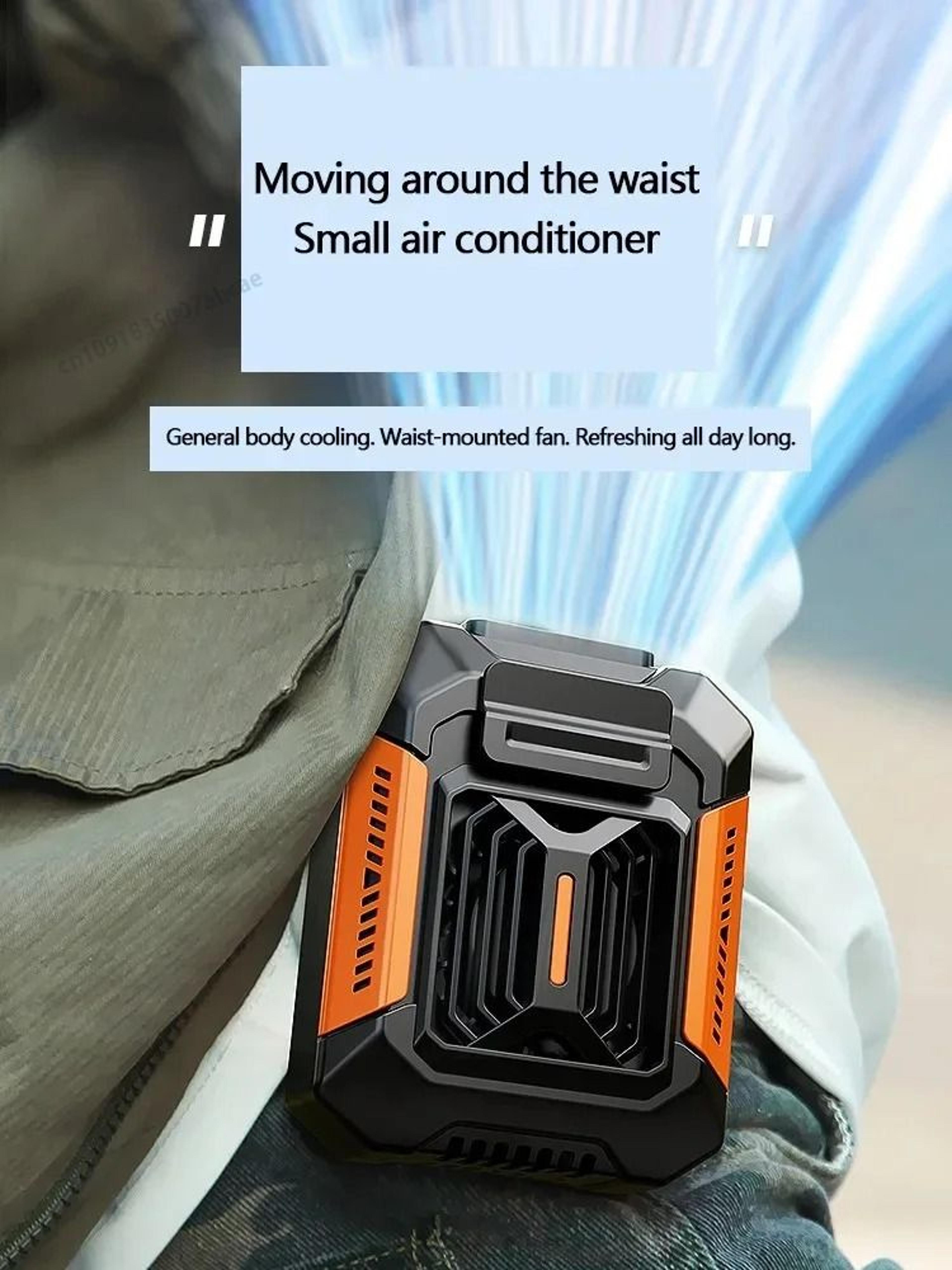 portable wearable belt clip fan and personal power bank