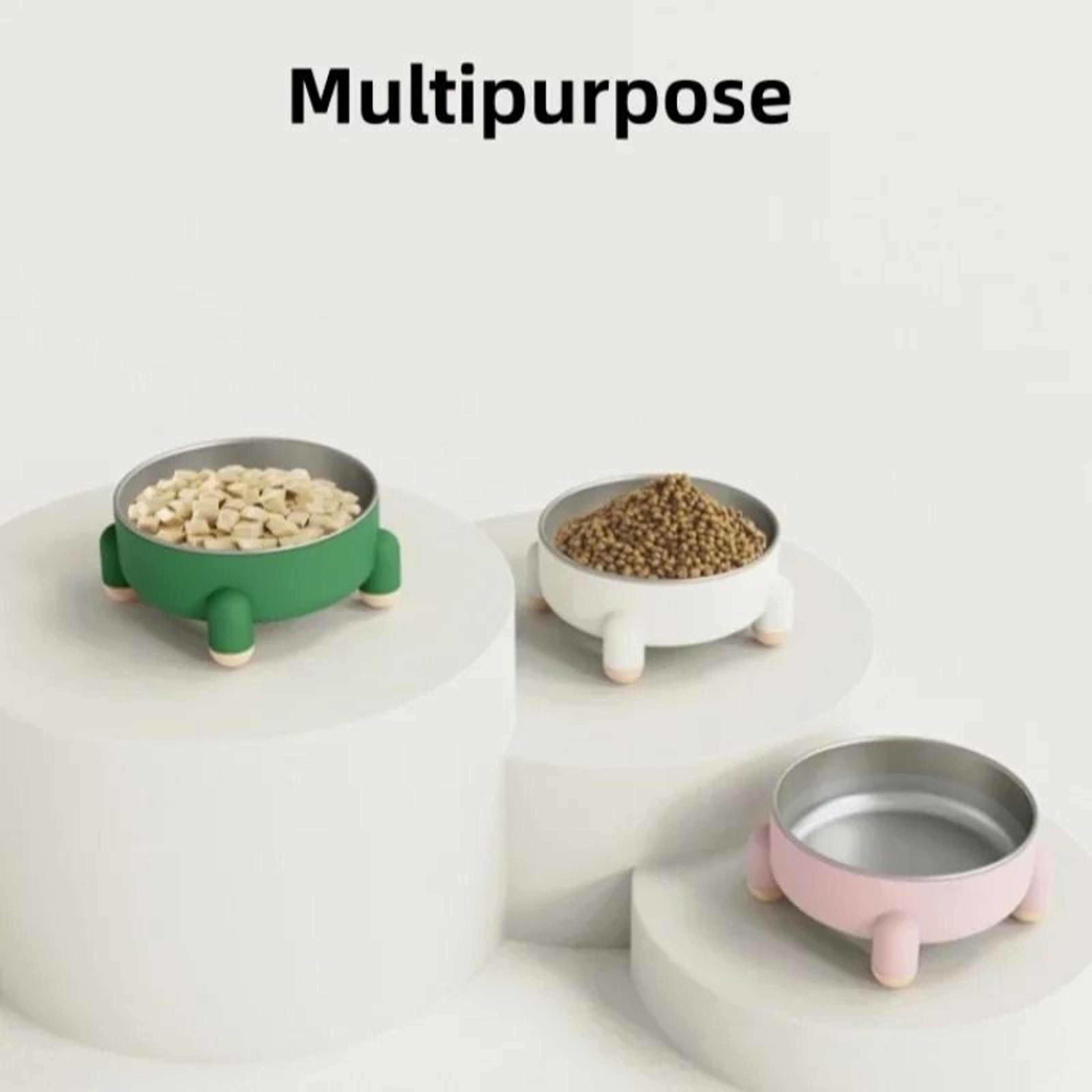 ergonomic elevated stainless steel pet feeder