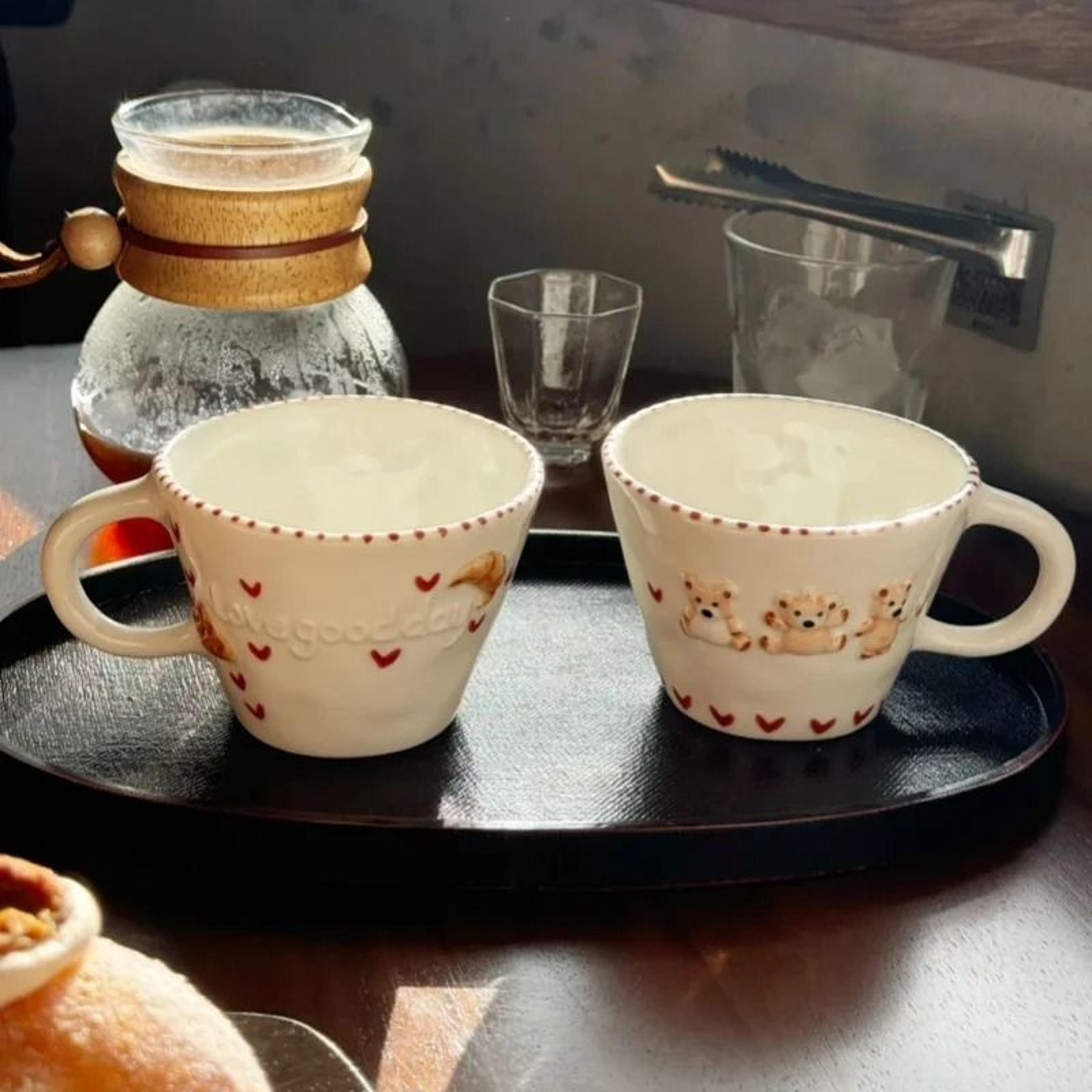 relief ceramic infusion mug