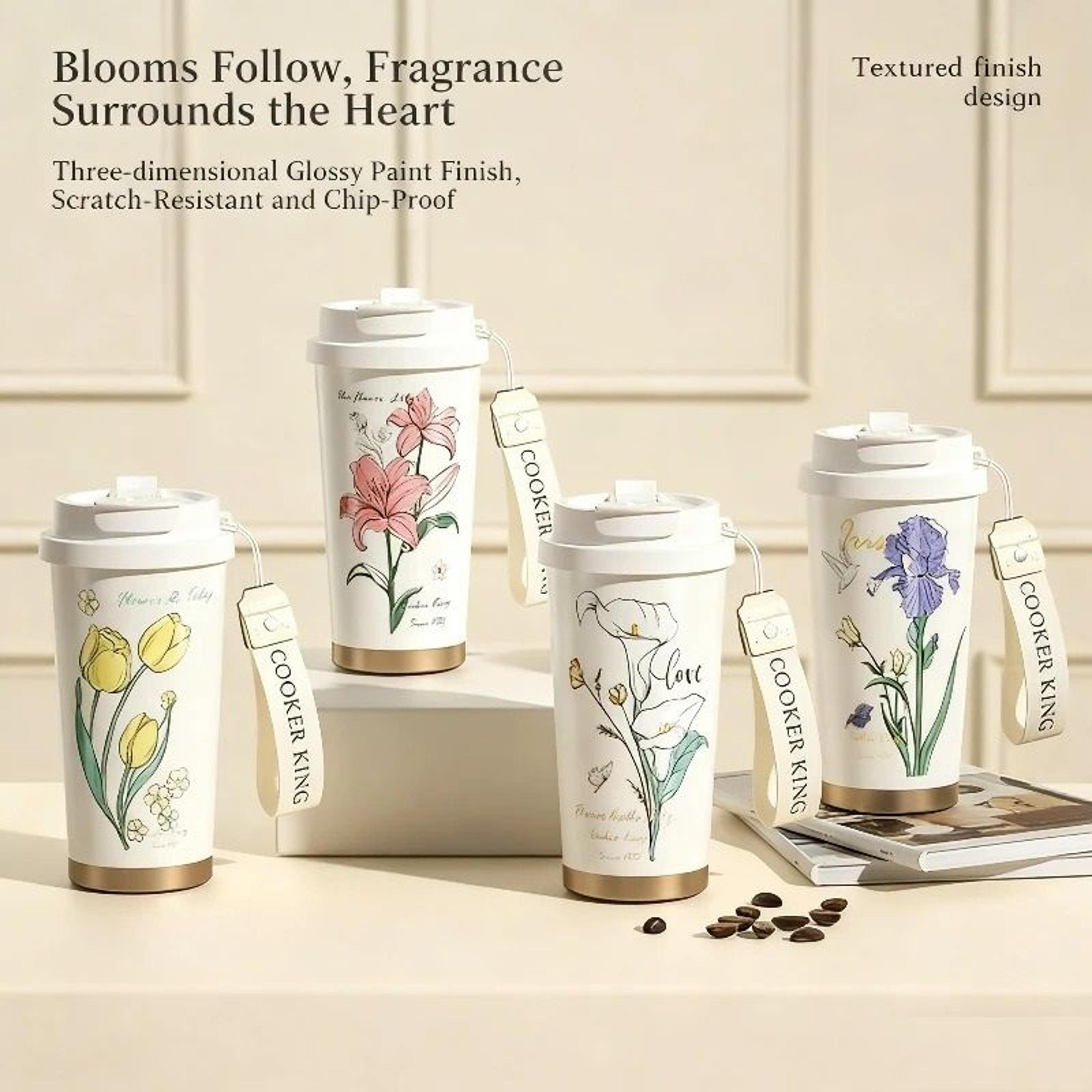 flower series thermal coffee cup