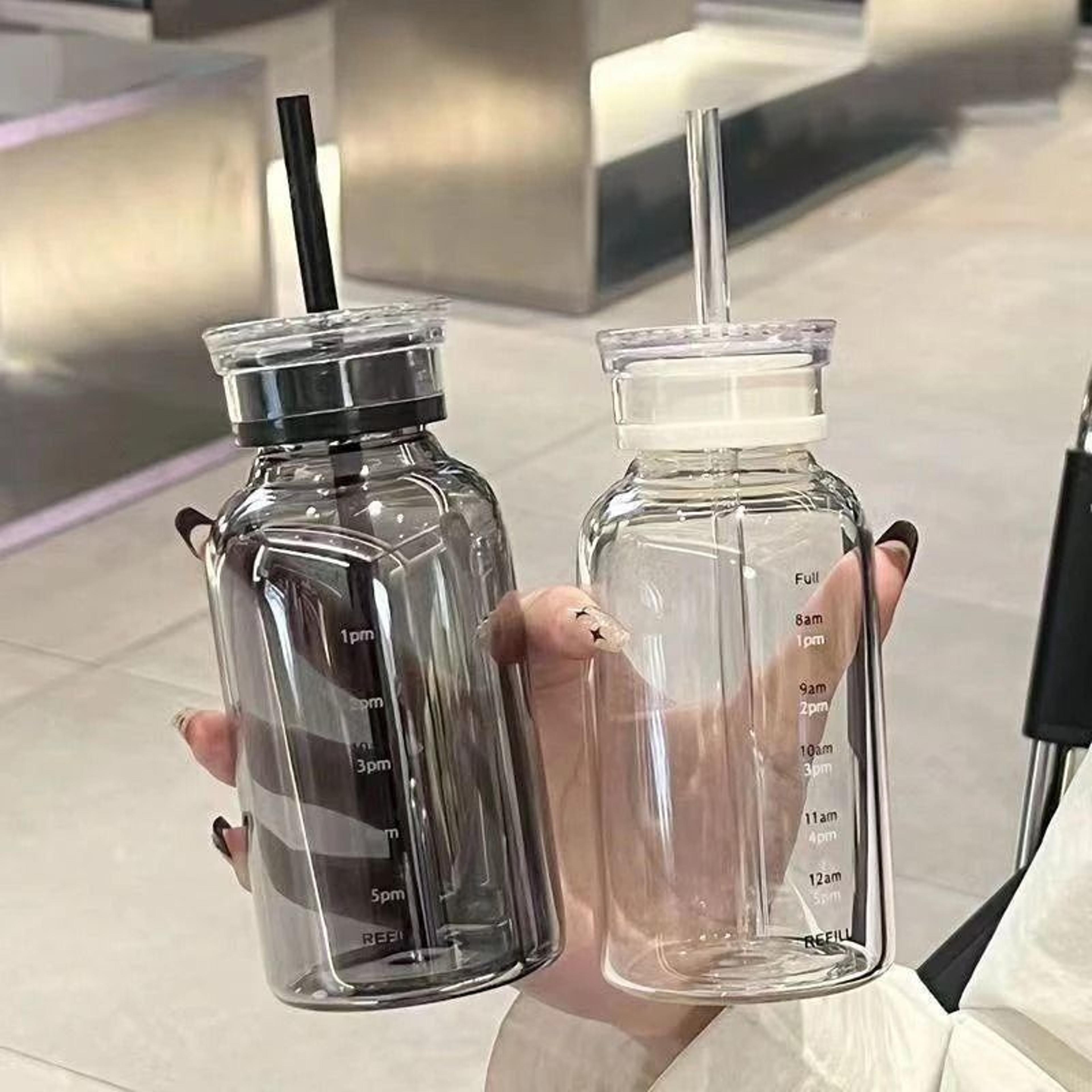 transparent time marker glass bottle