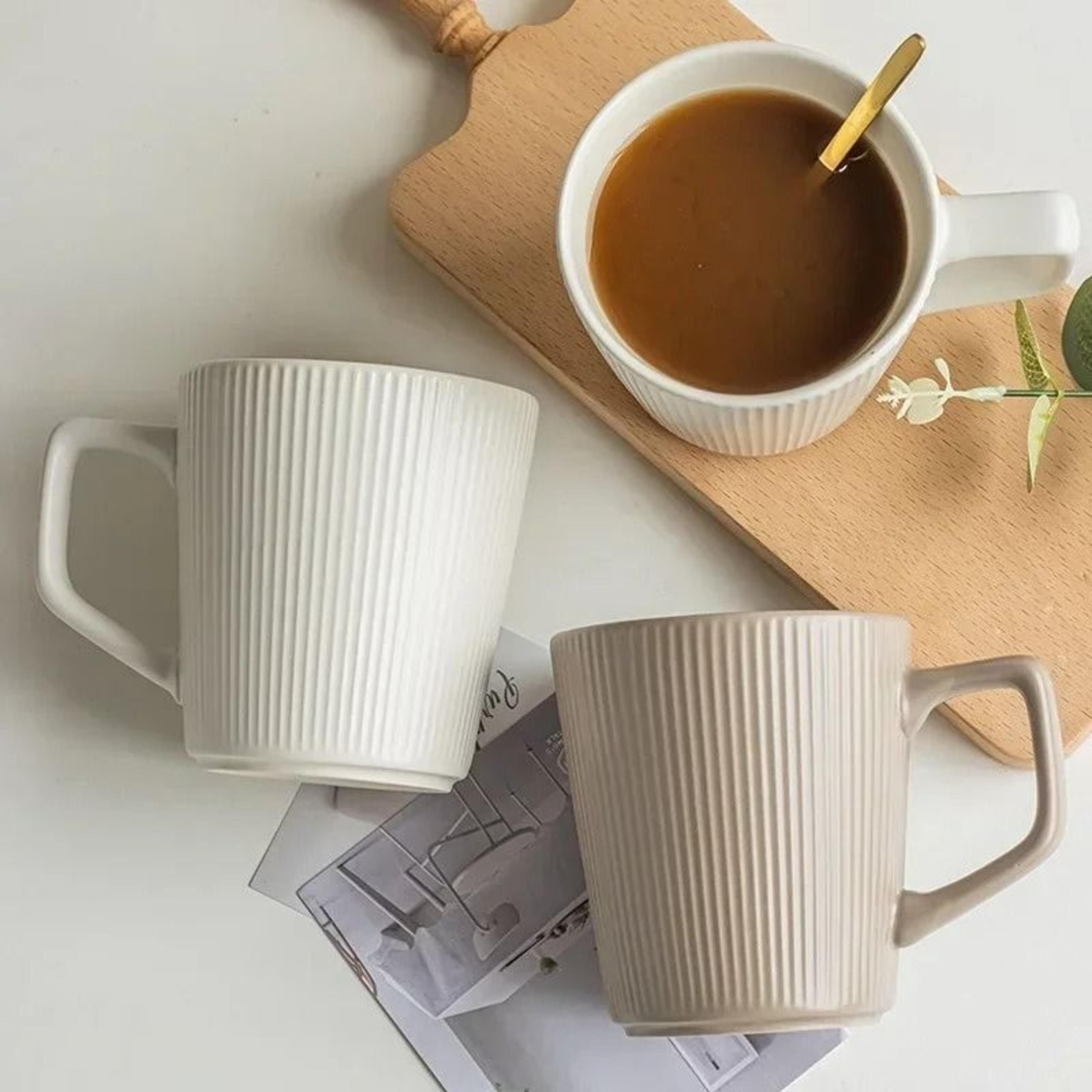 nordic style striped ceramic mug