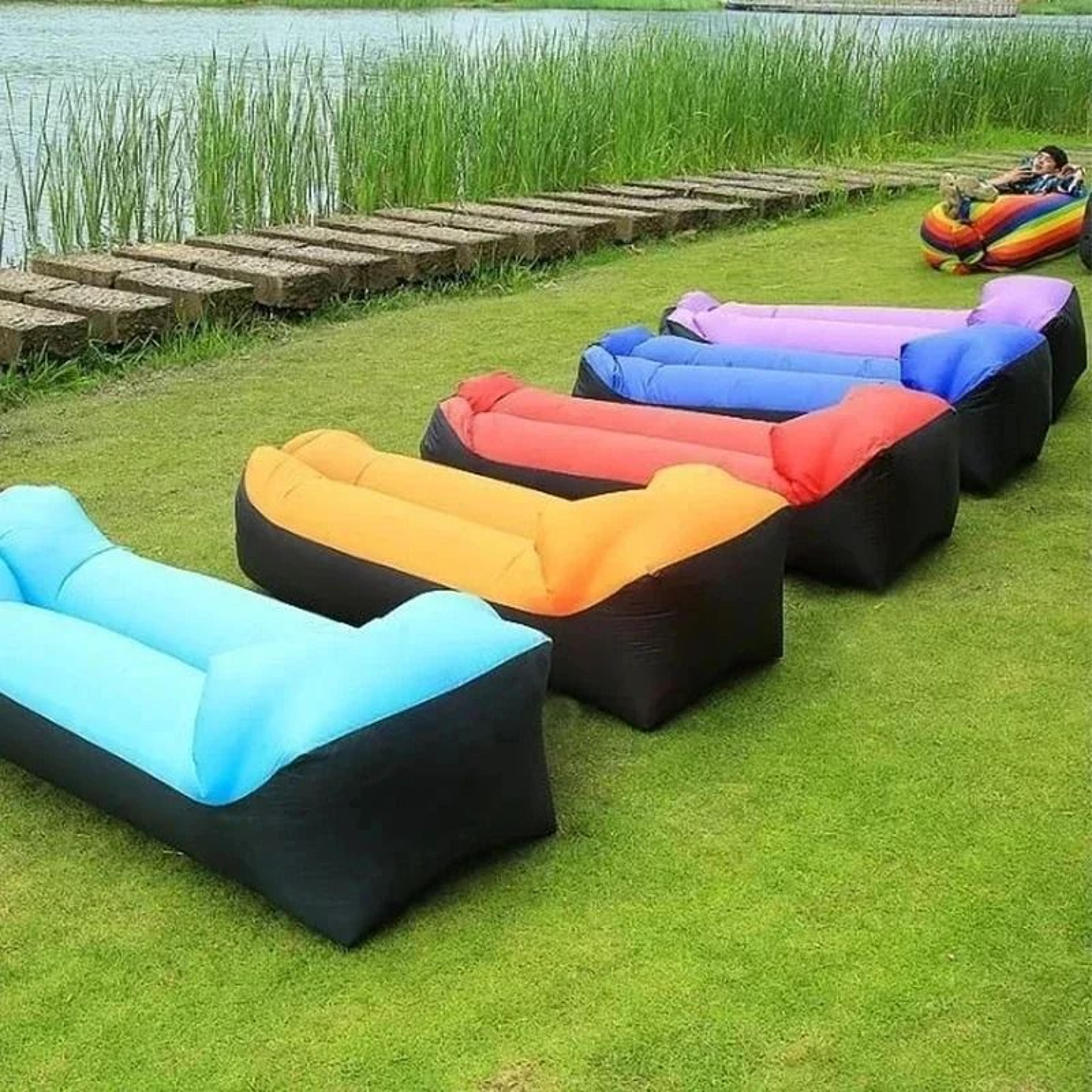 portable outdoor inflatable lounger and folding camping sofa