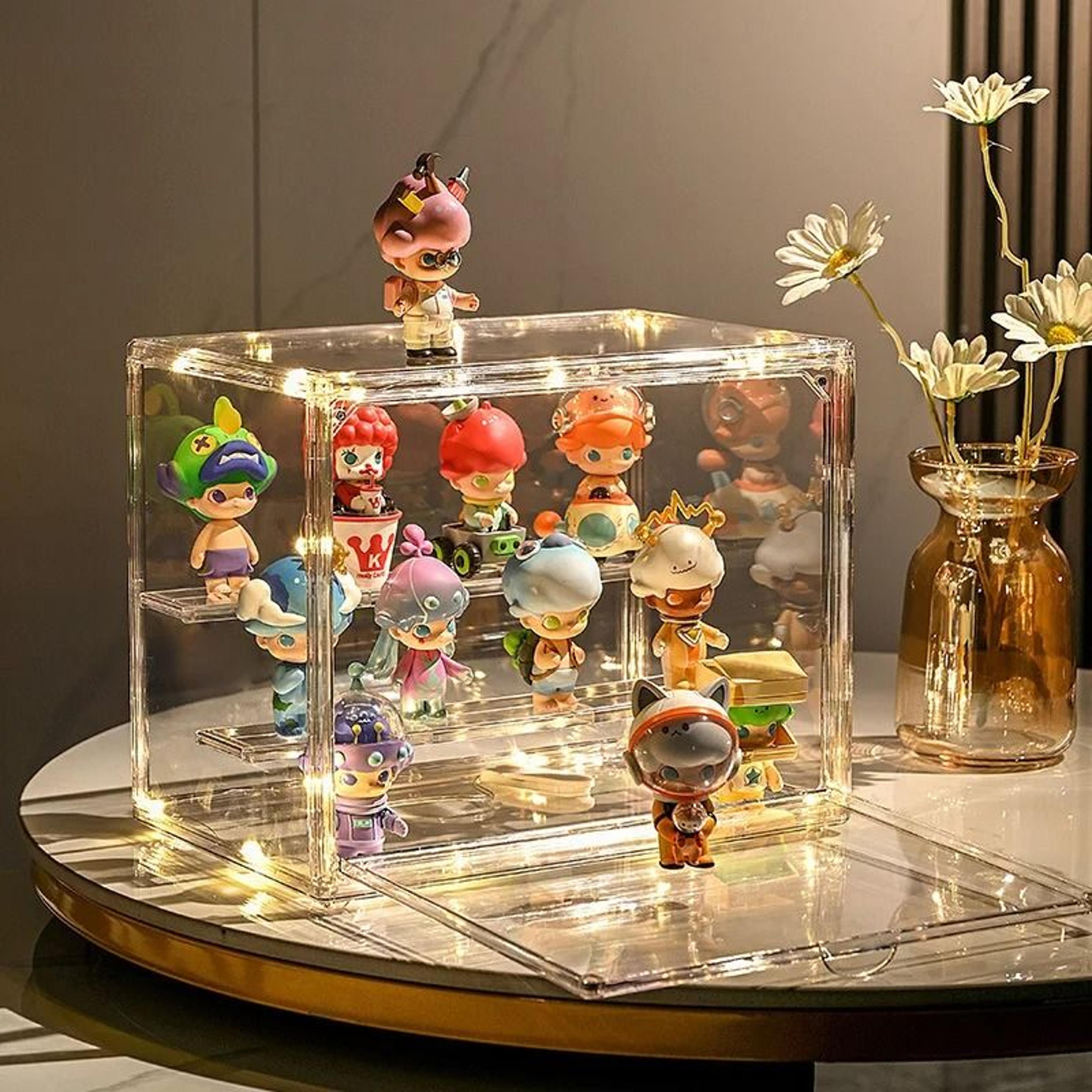 clear acrylic foldable figure display and blind box organizer