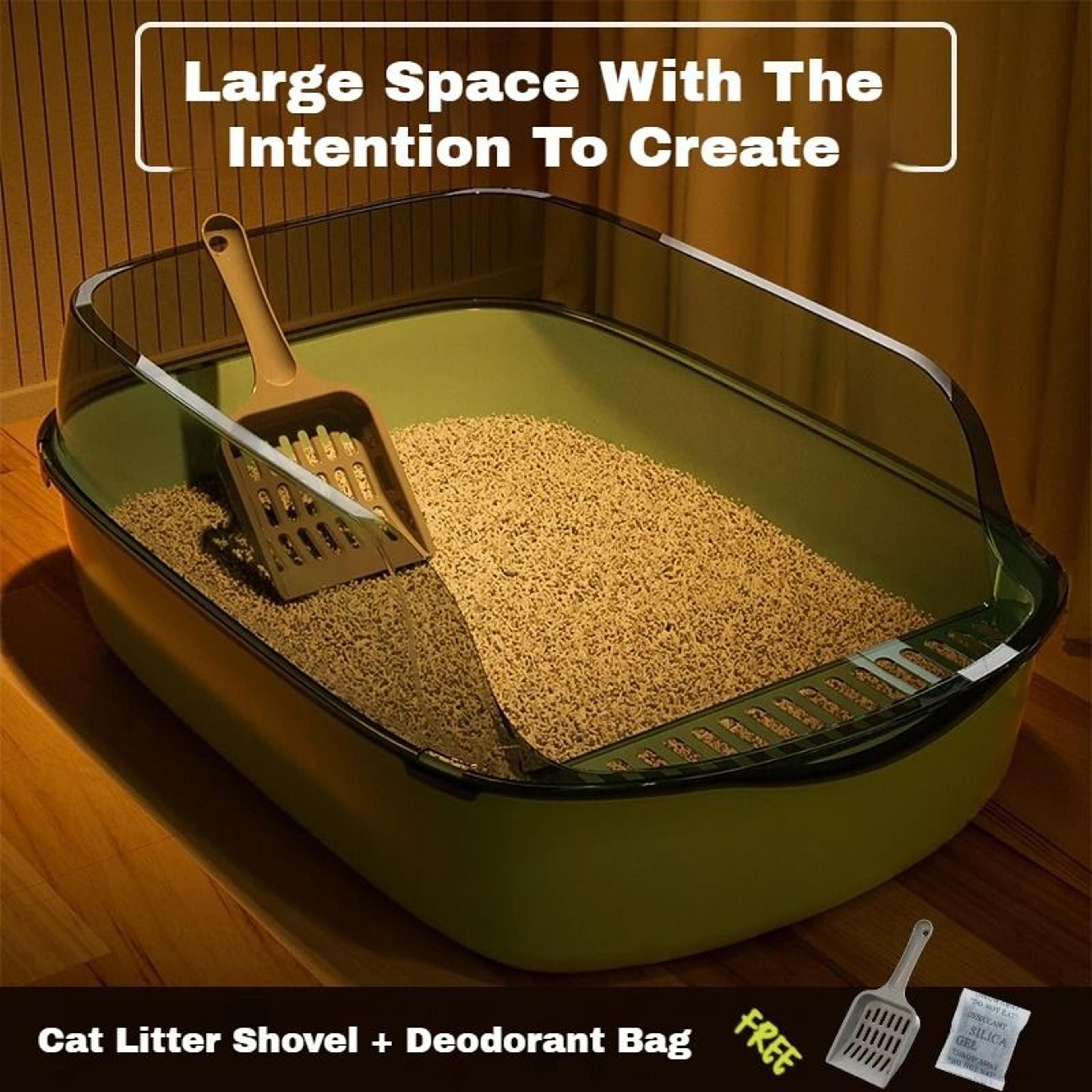 large capacity anti splash open air cat litter box