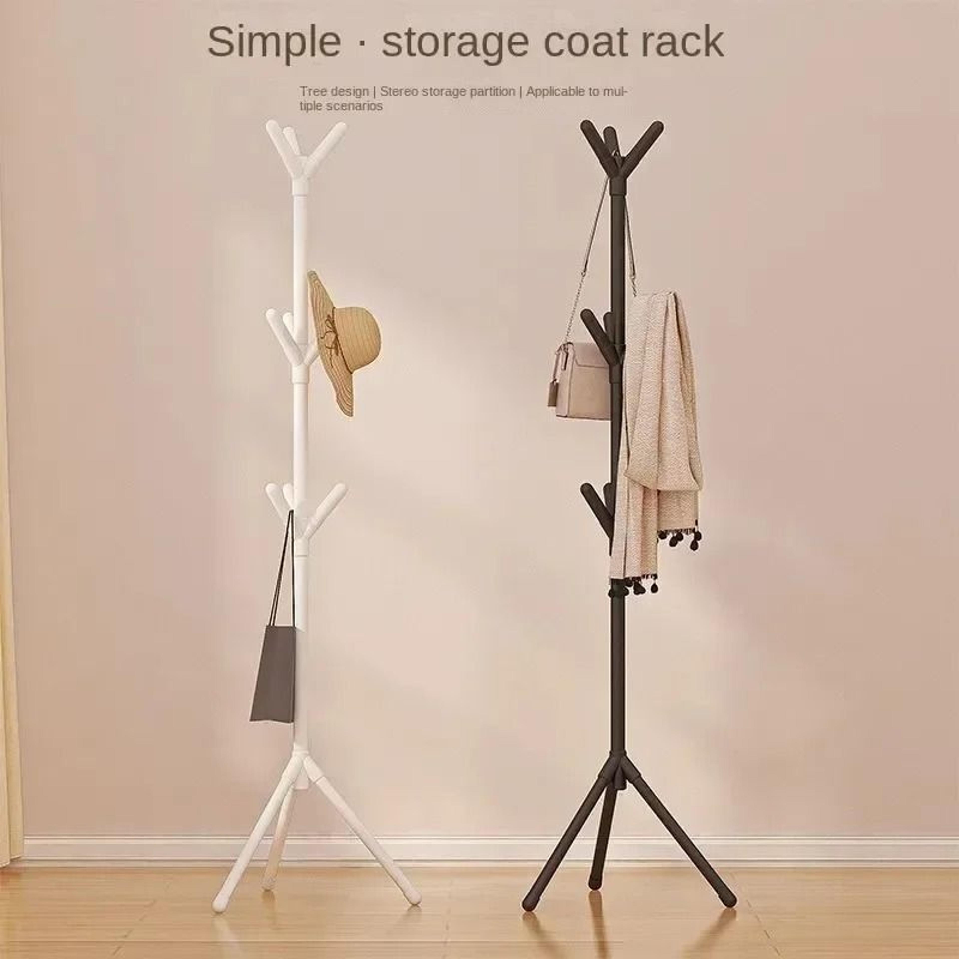 tree branch shape multi hook mobile coat rack stand