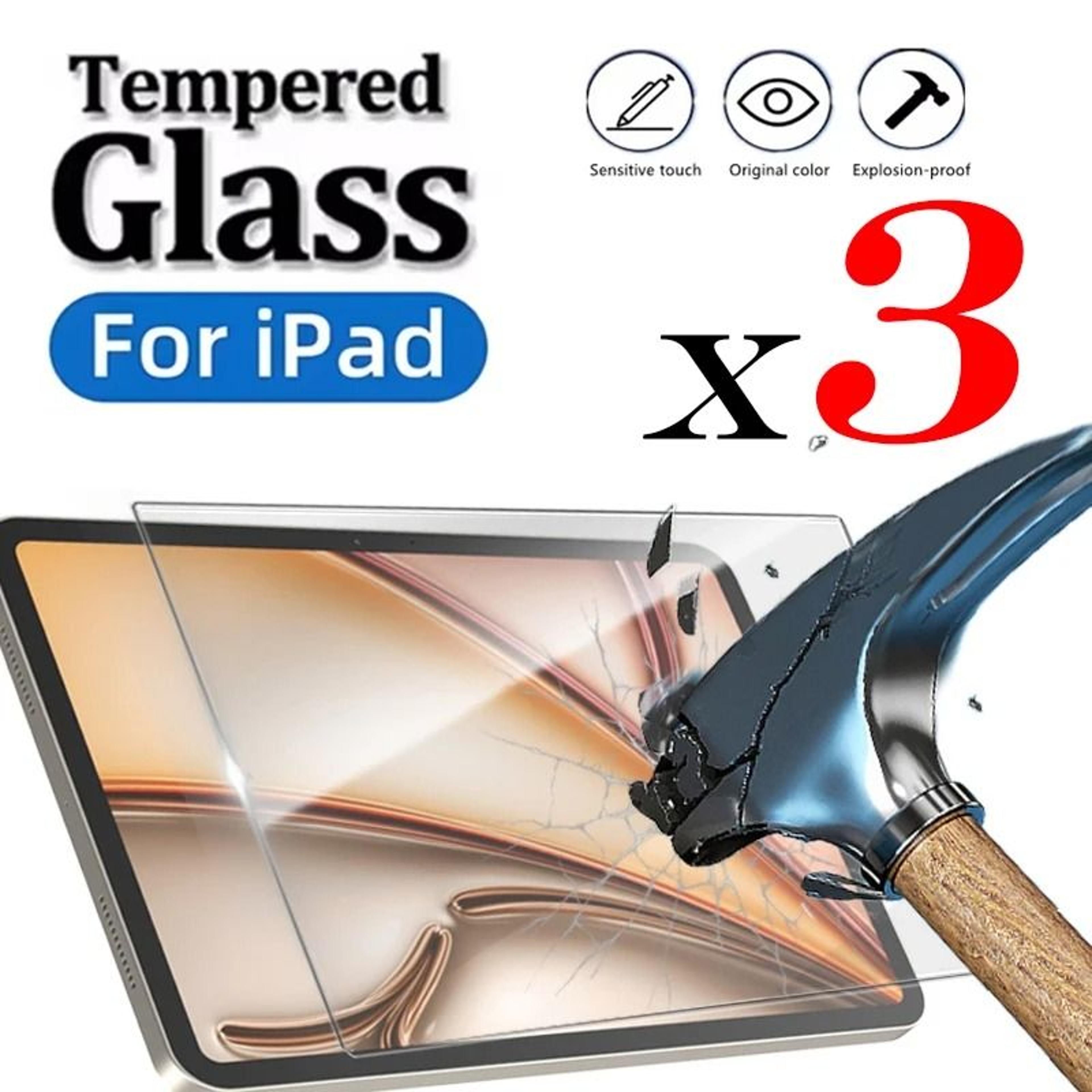 3 piece high definition tempered glass ipad screen protector set