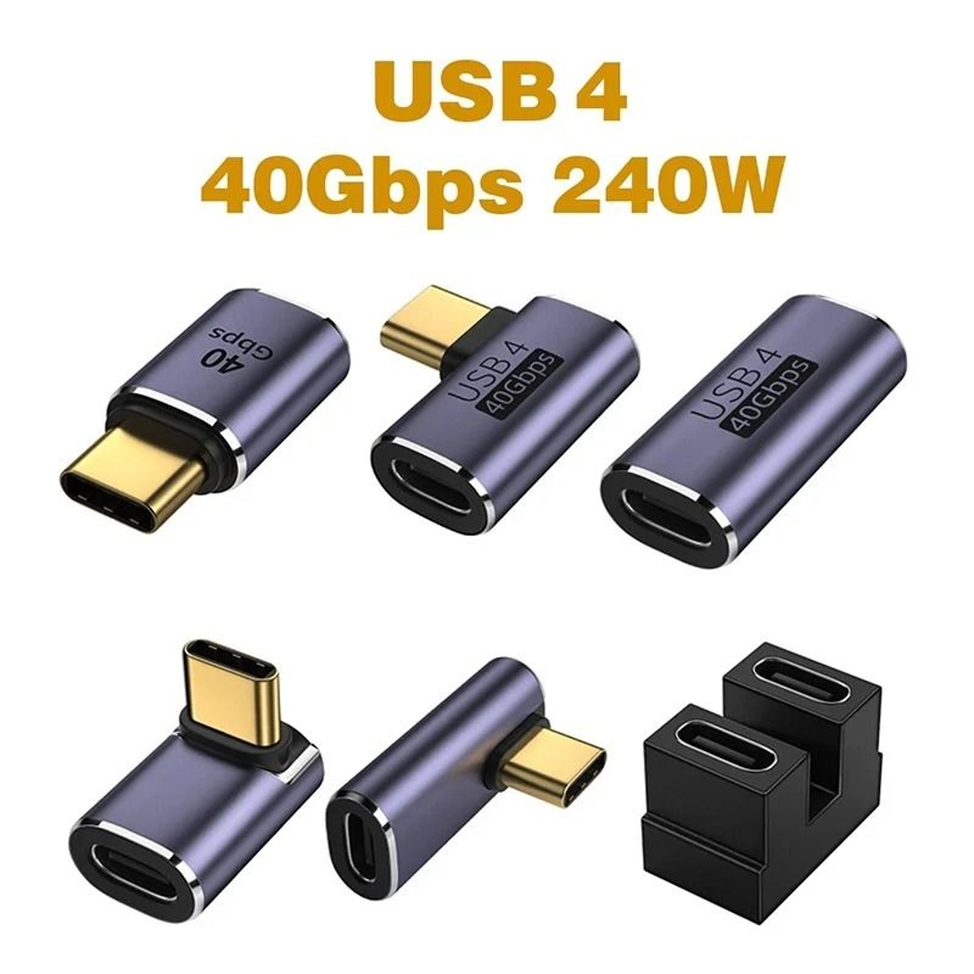 90 degree usb 4.0 40gbps type c otg adapter