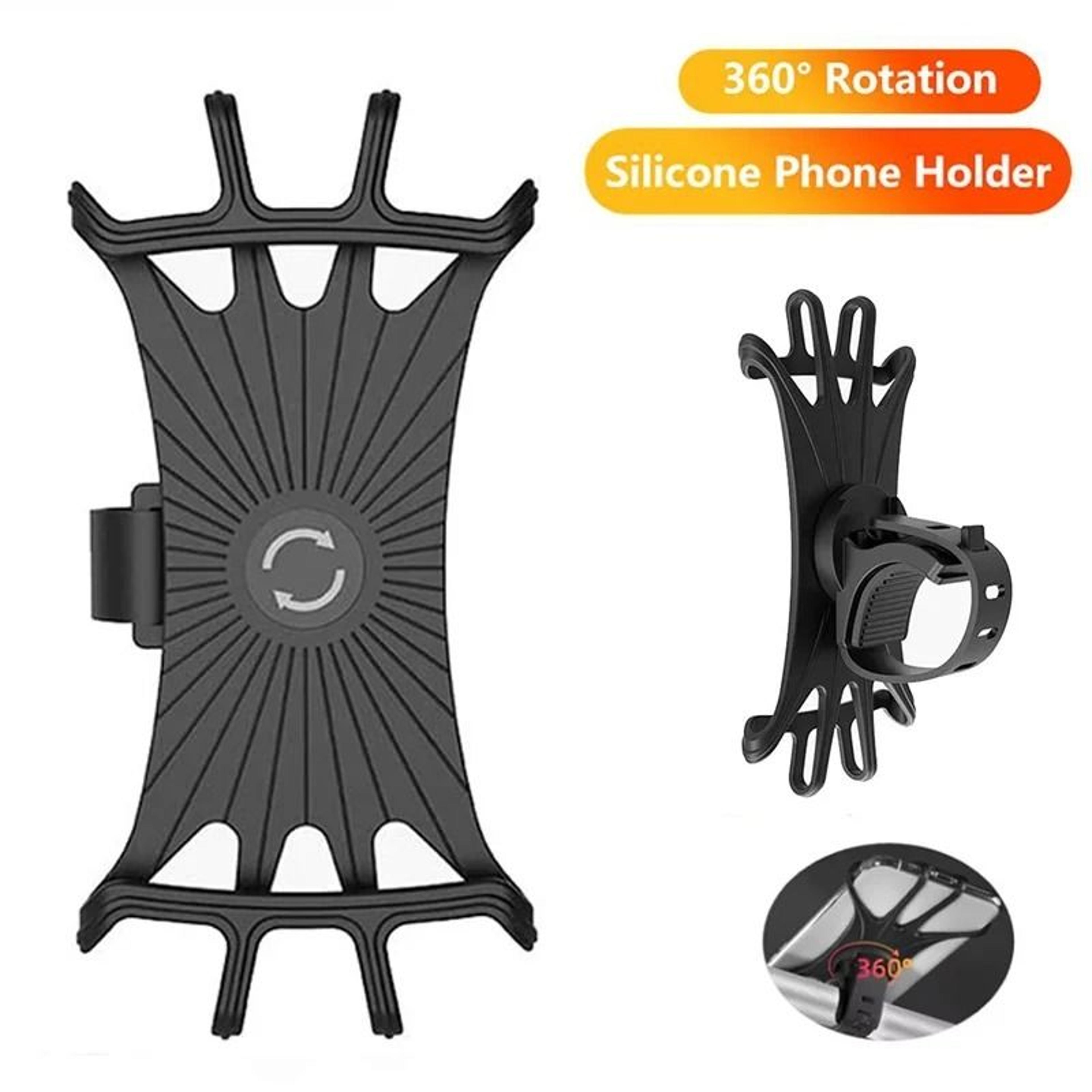 360 rotatable silicone mobile phone mount for bicycles and motorcycles