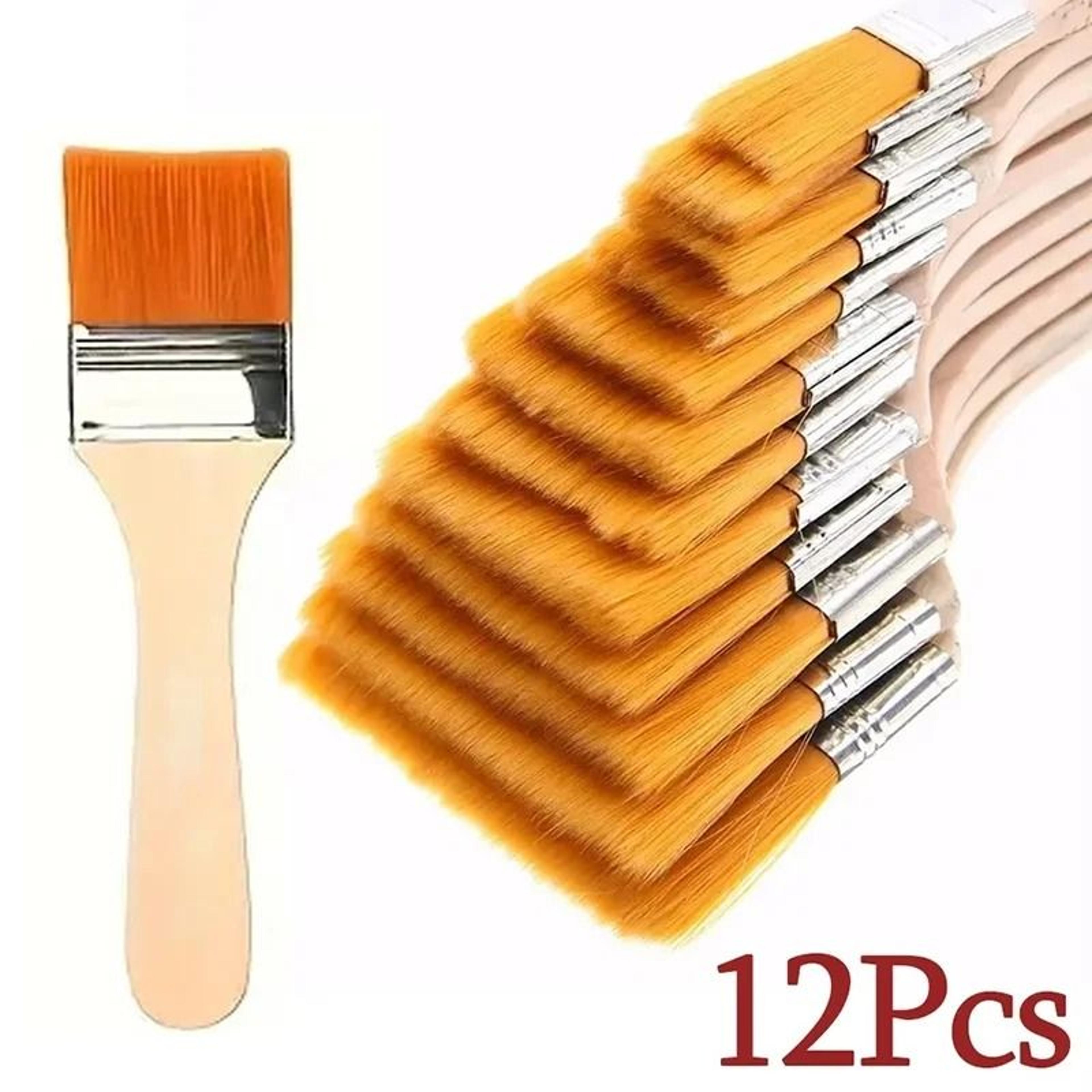 12 piece professional wooden handle nylon paint brush set