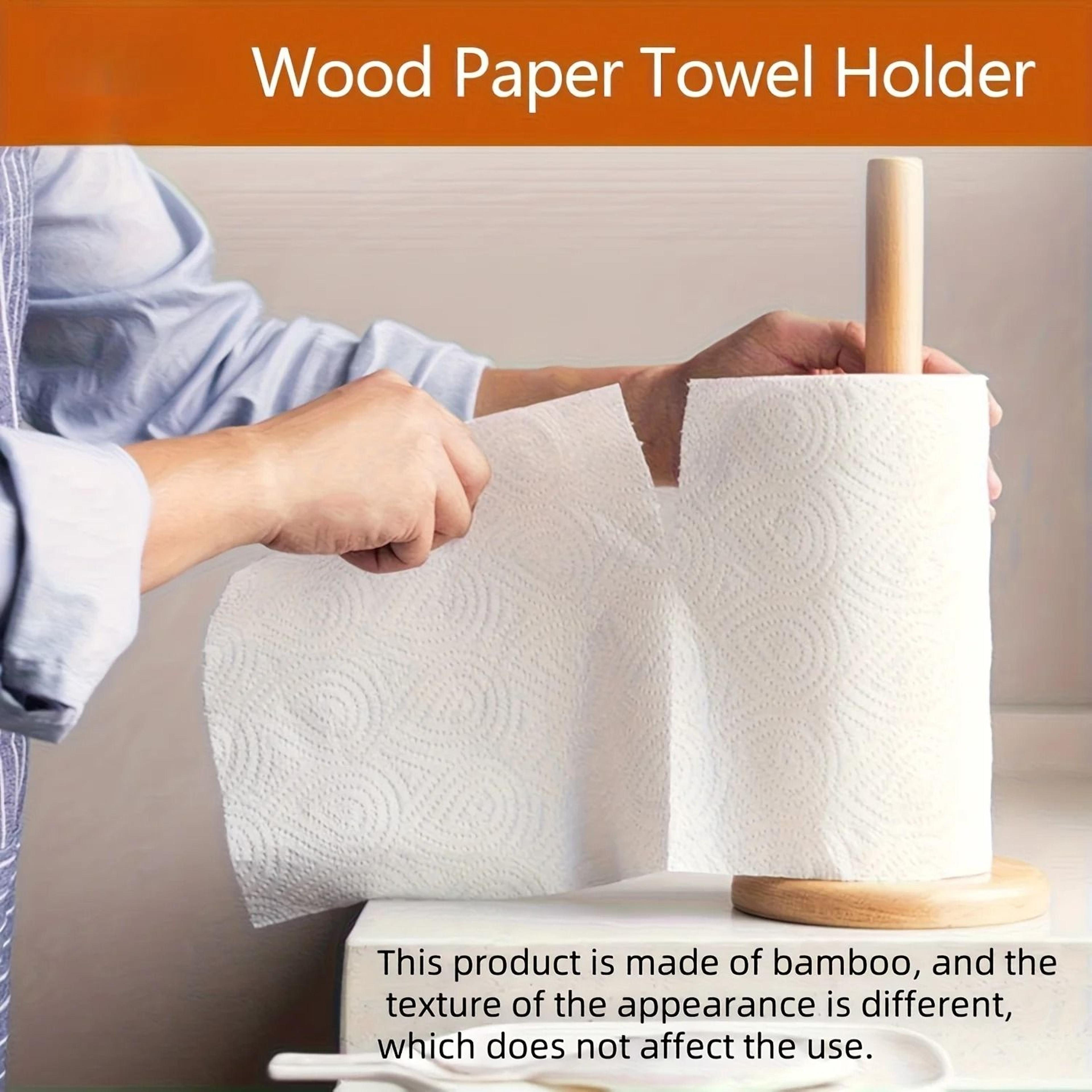 bamboo paper towel rack independent organizer