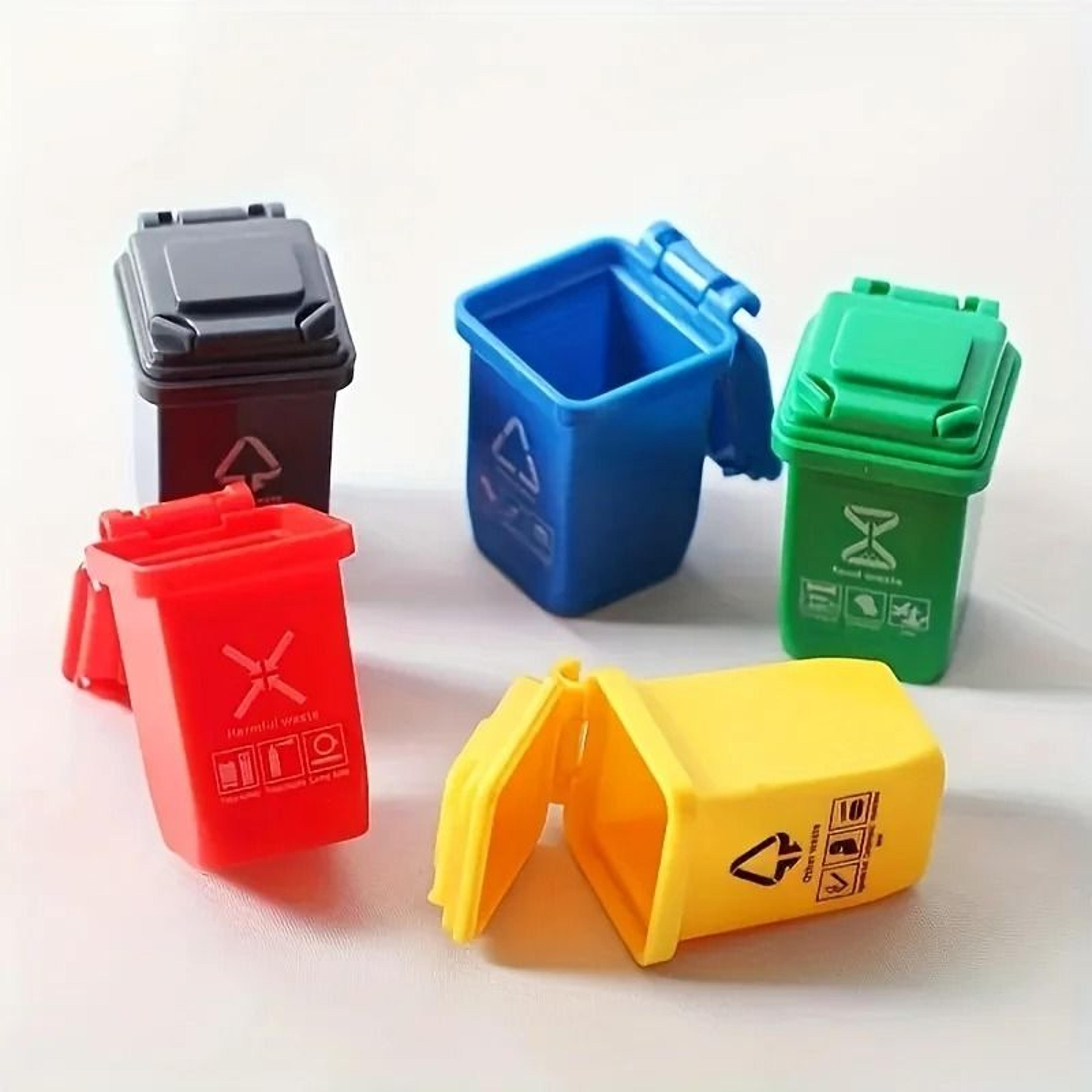 5 piece mini garbage sorting trash can set