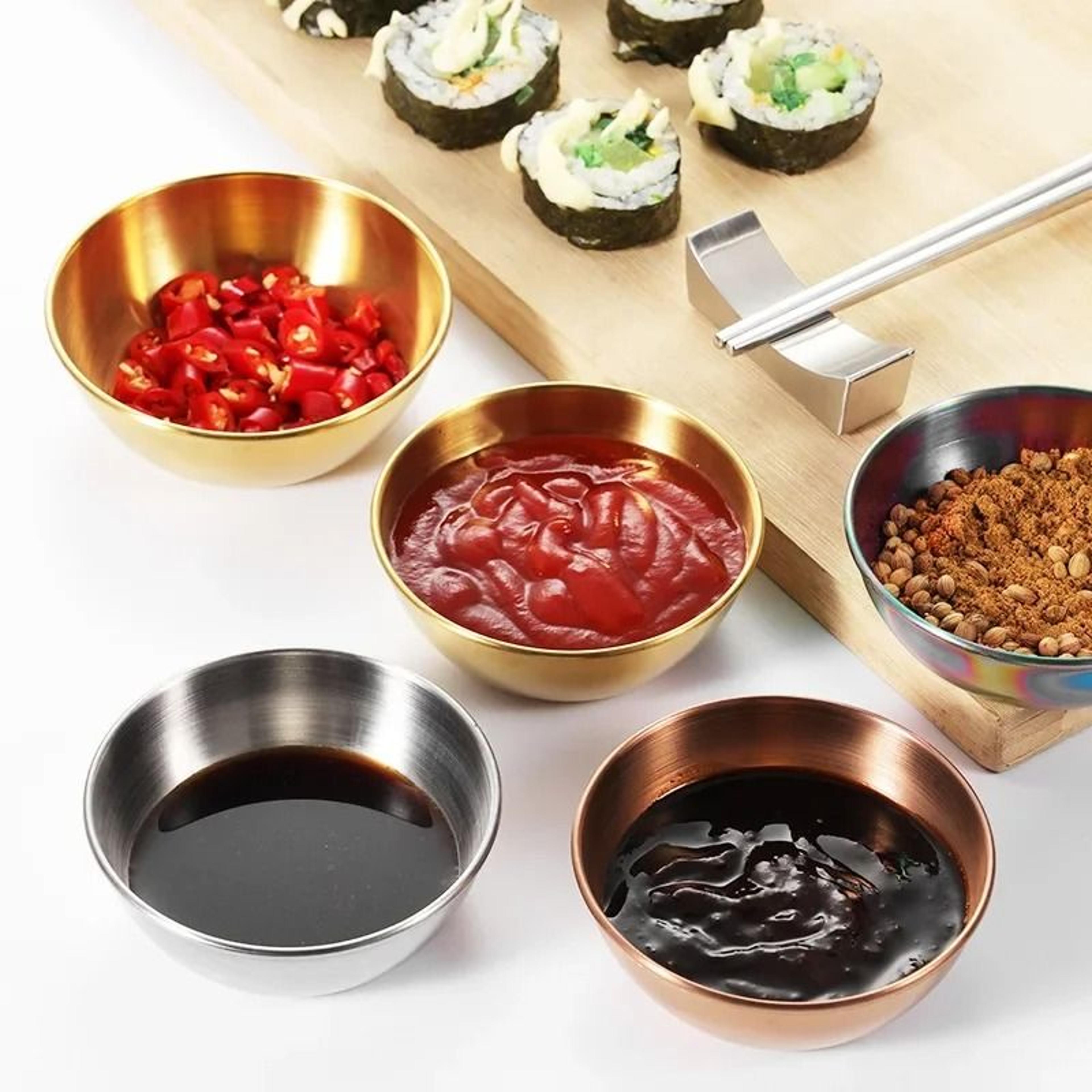 professional stainless steel culinary presentation dishes