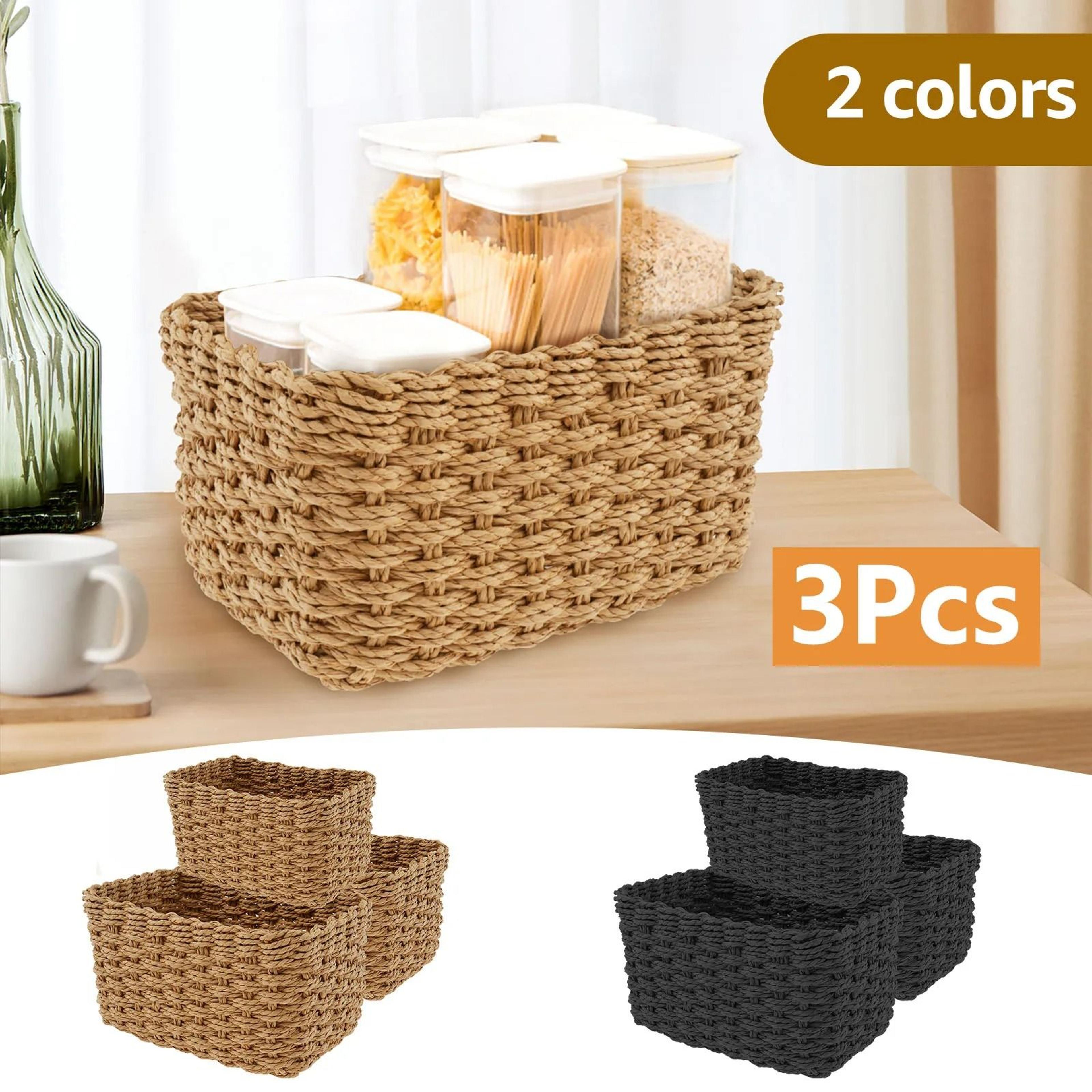 grass woven storage baskets