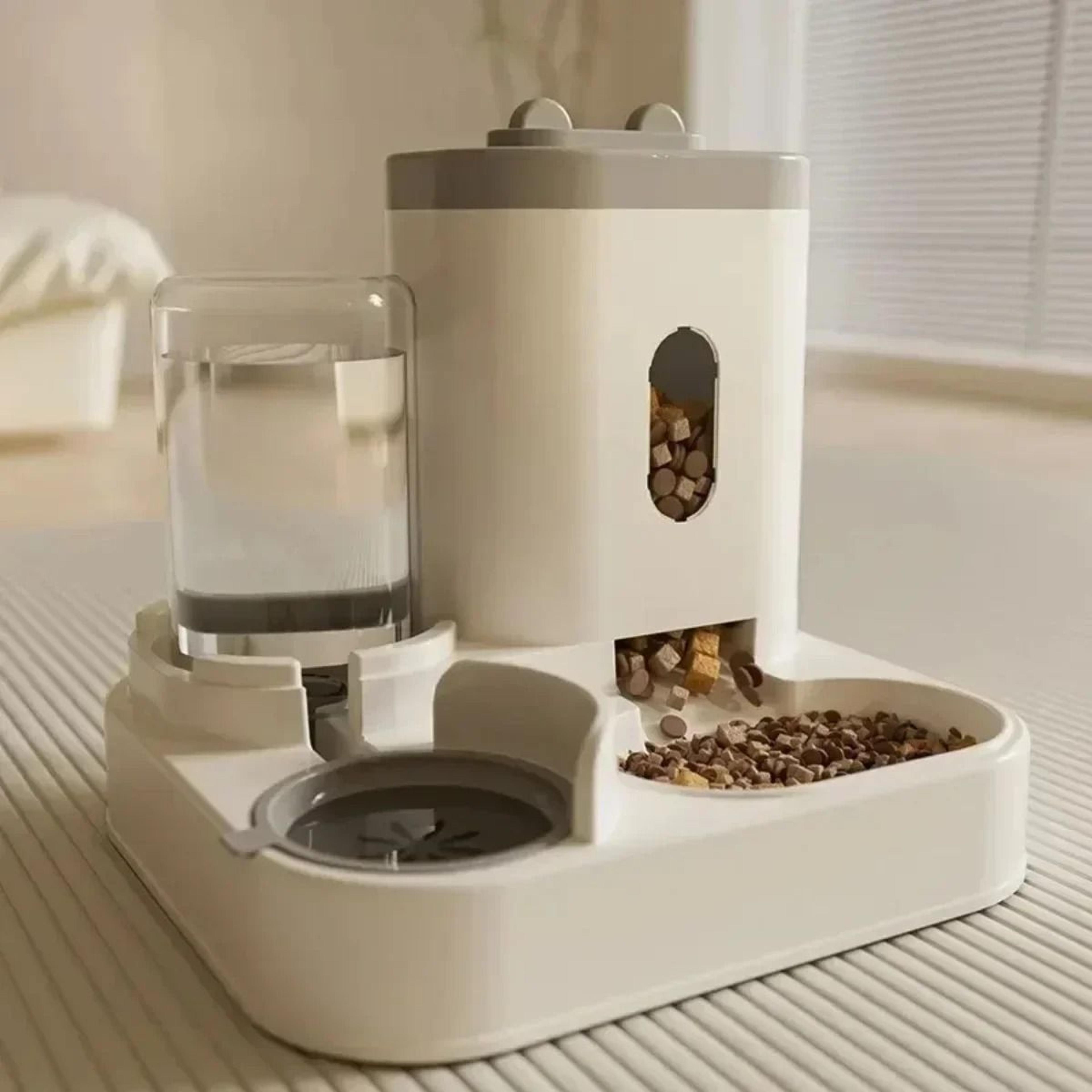 gravity driven dual pet hydration and nutrition system