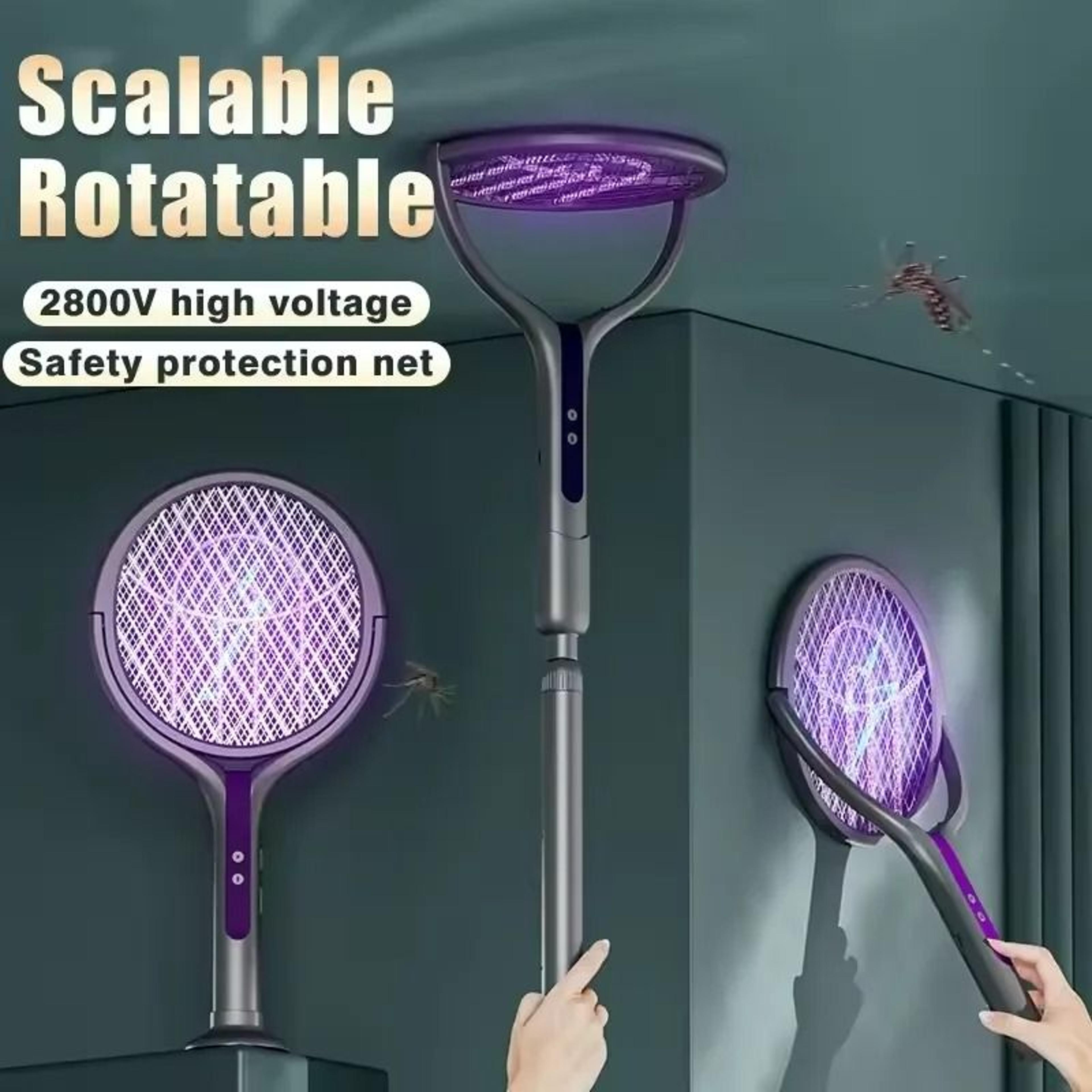 2 in 1 retractable electric mosquito swatter