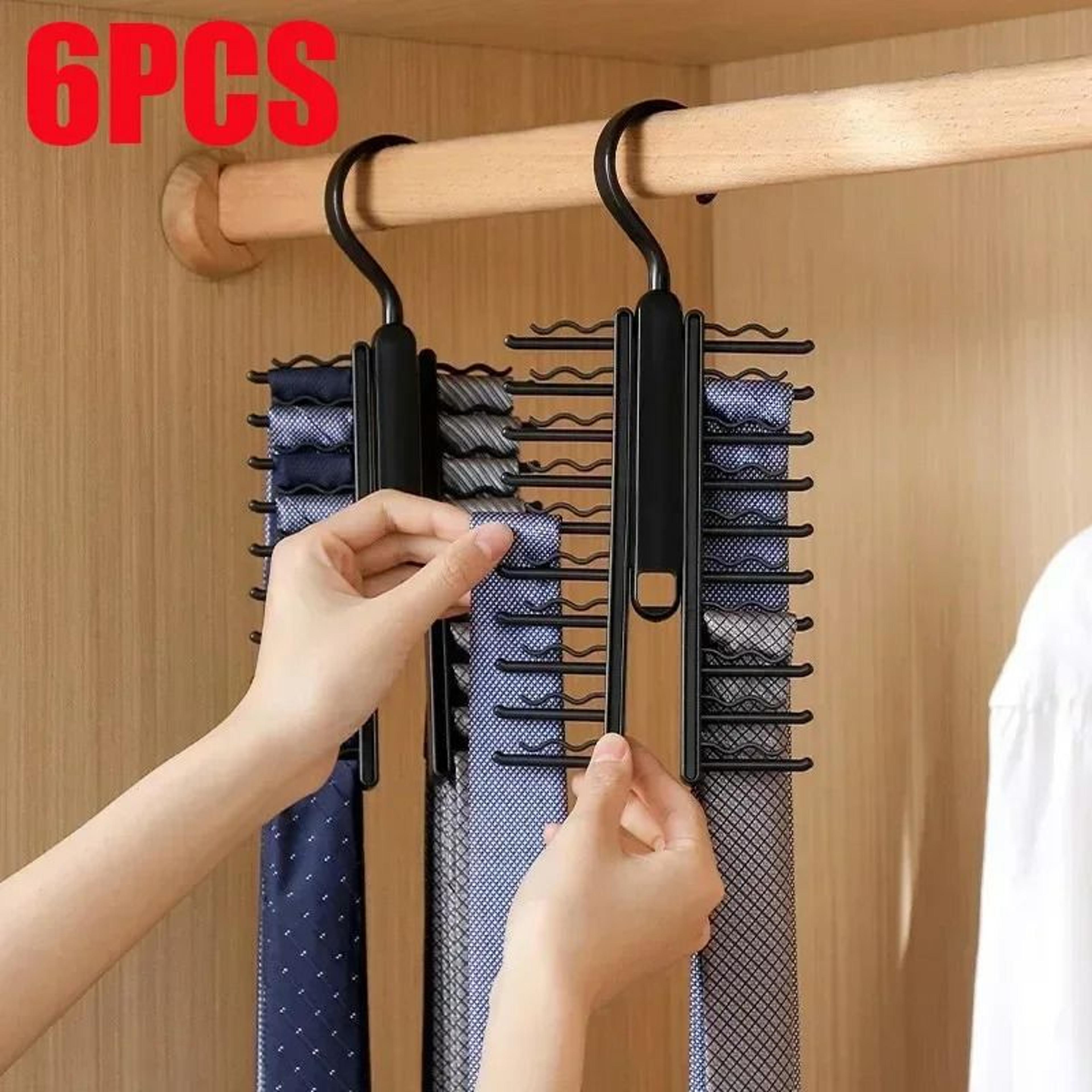 rotatable 20 row necktie storage rack