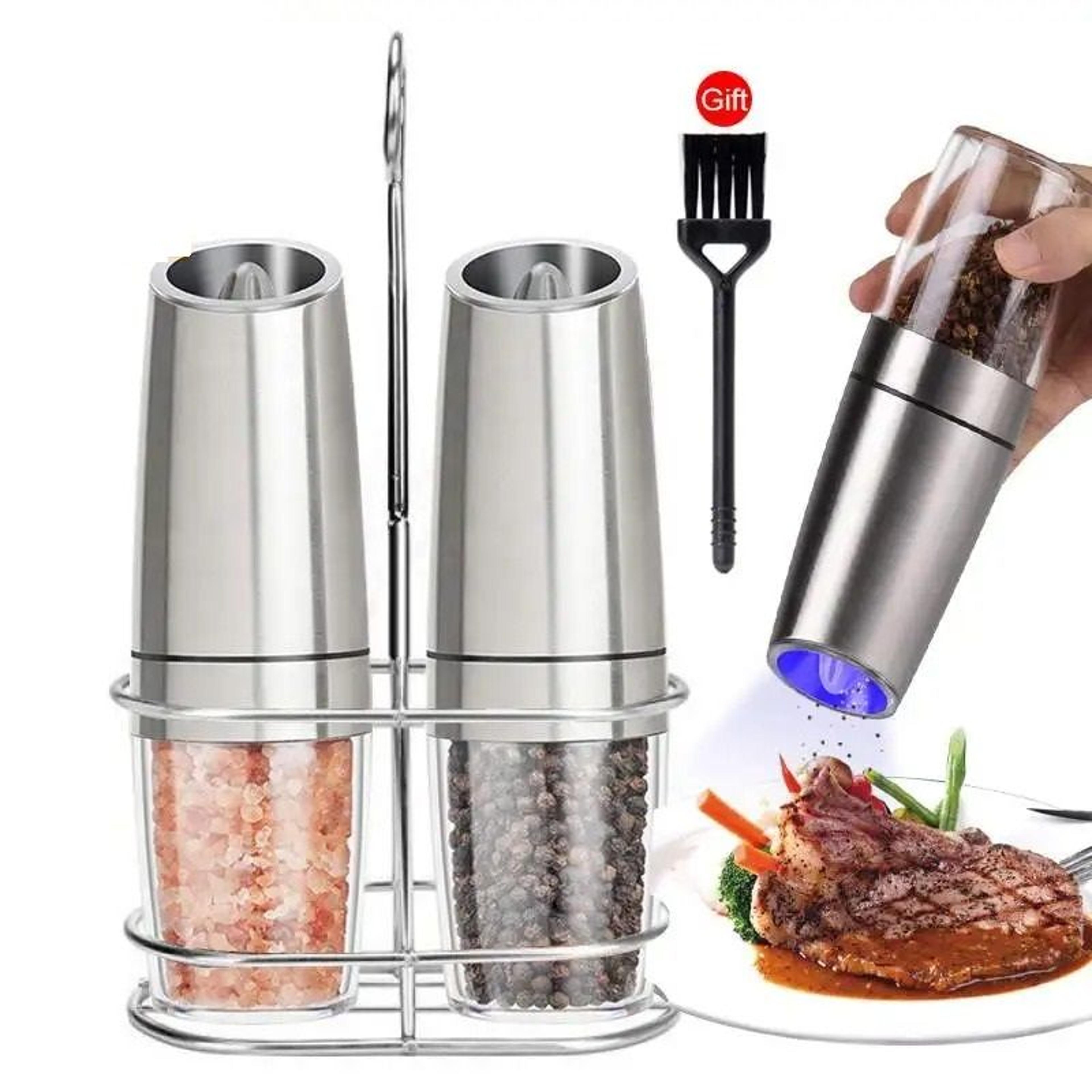 gravity induction electric pepper mill set