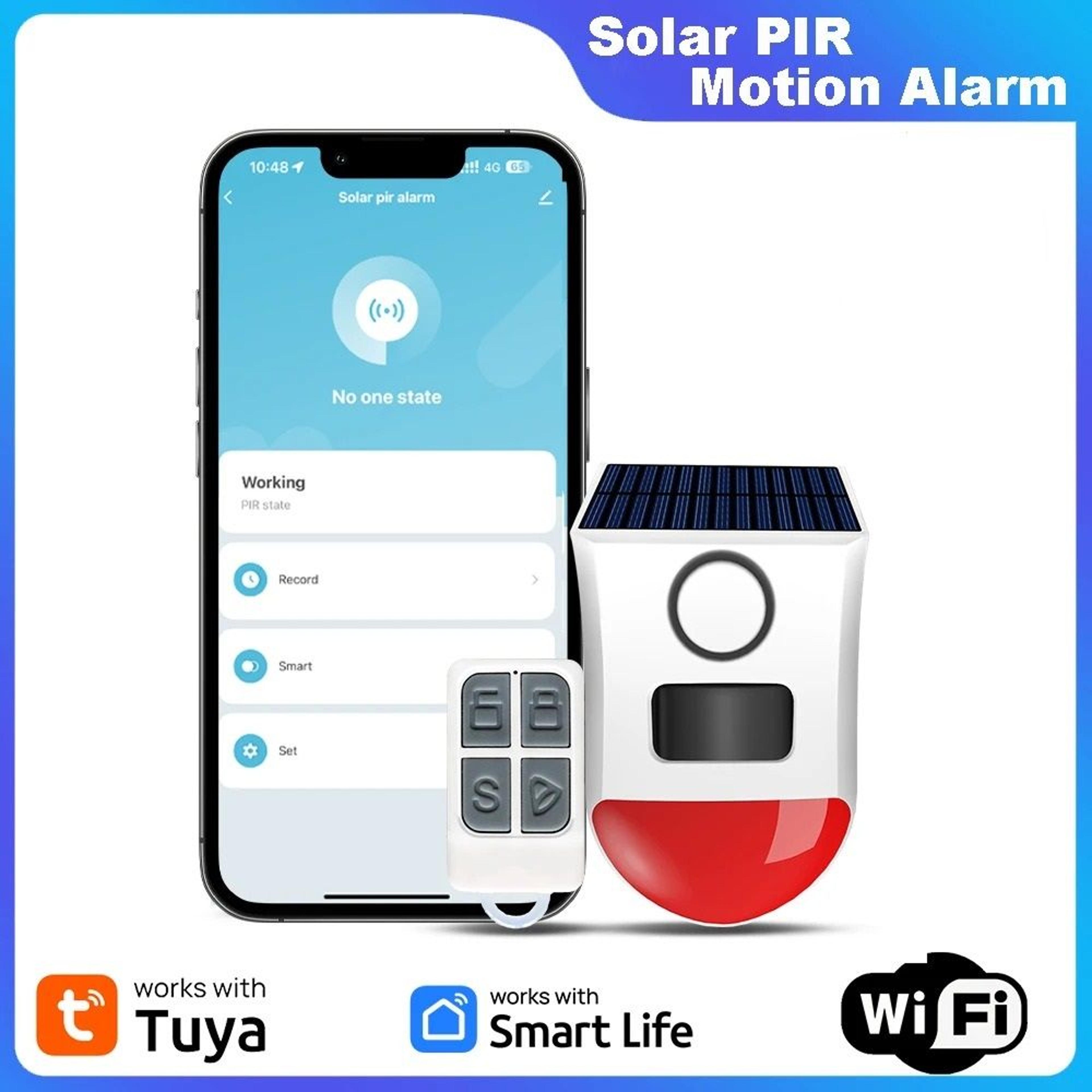 solar wireless outdoor smart security siren
