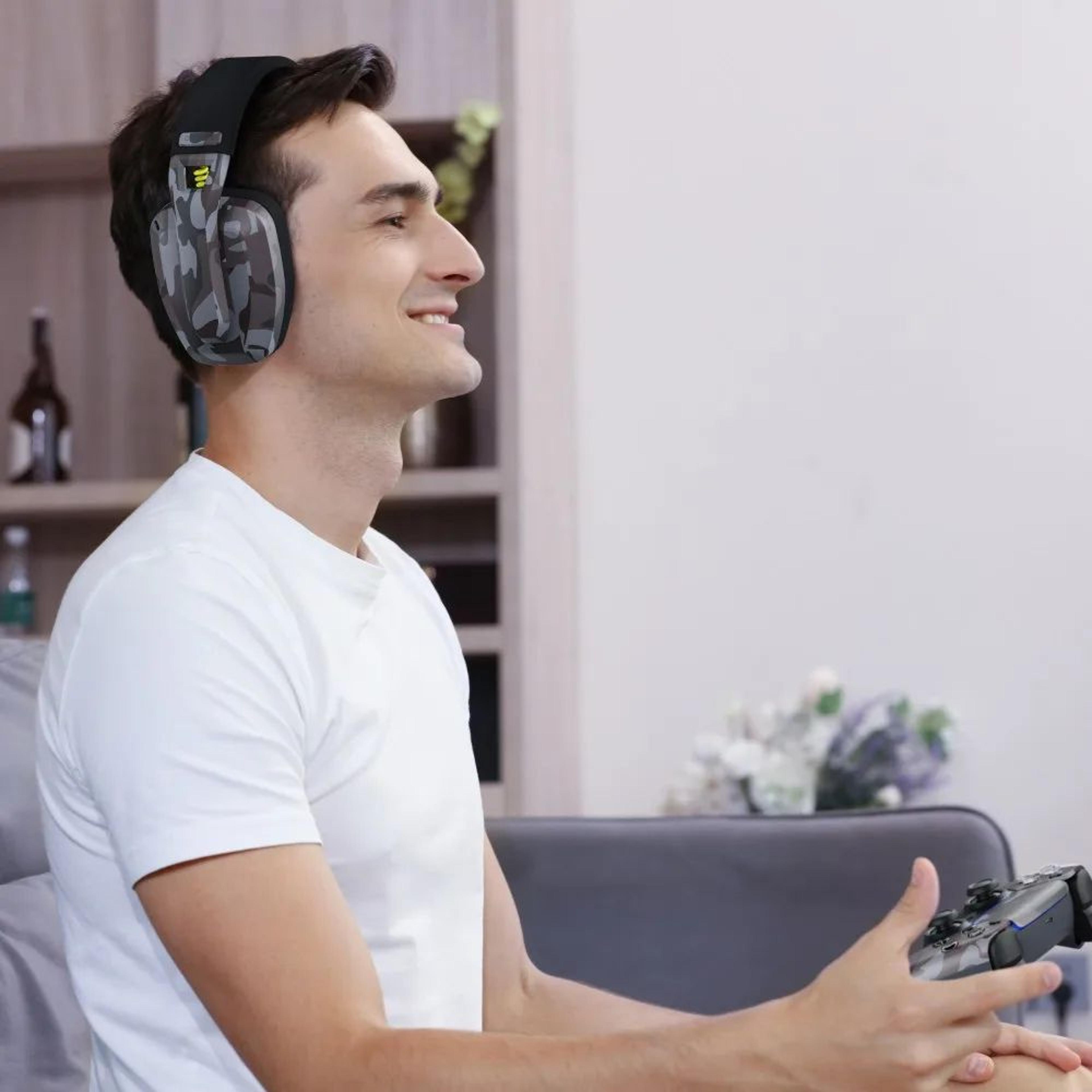 wireless gaming headset with microphone for console and pc