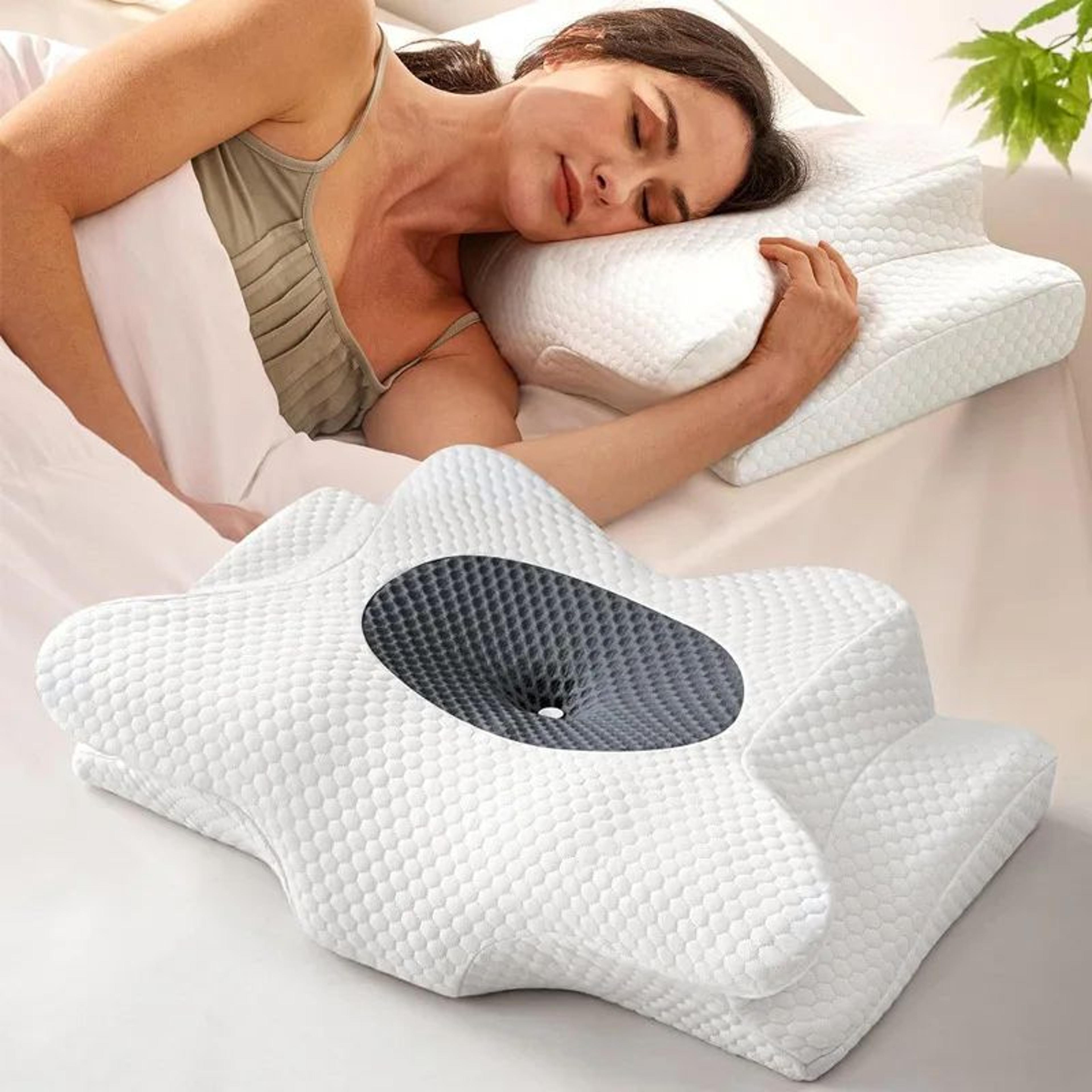 ergonomic butterfly memory foam pillow for neck and shoulder support