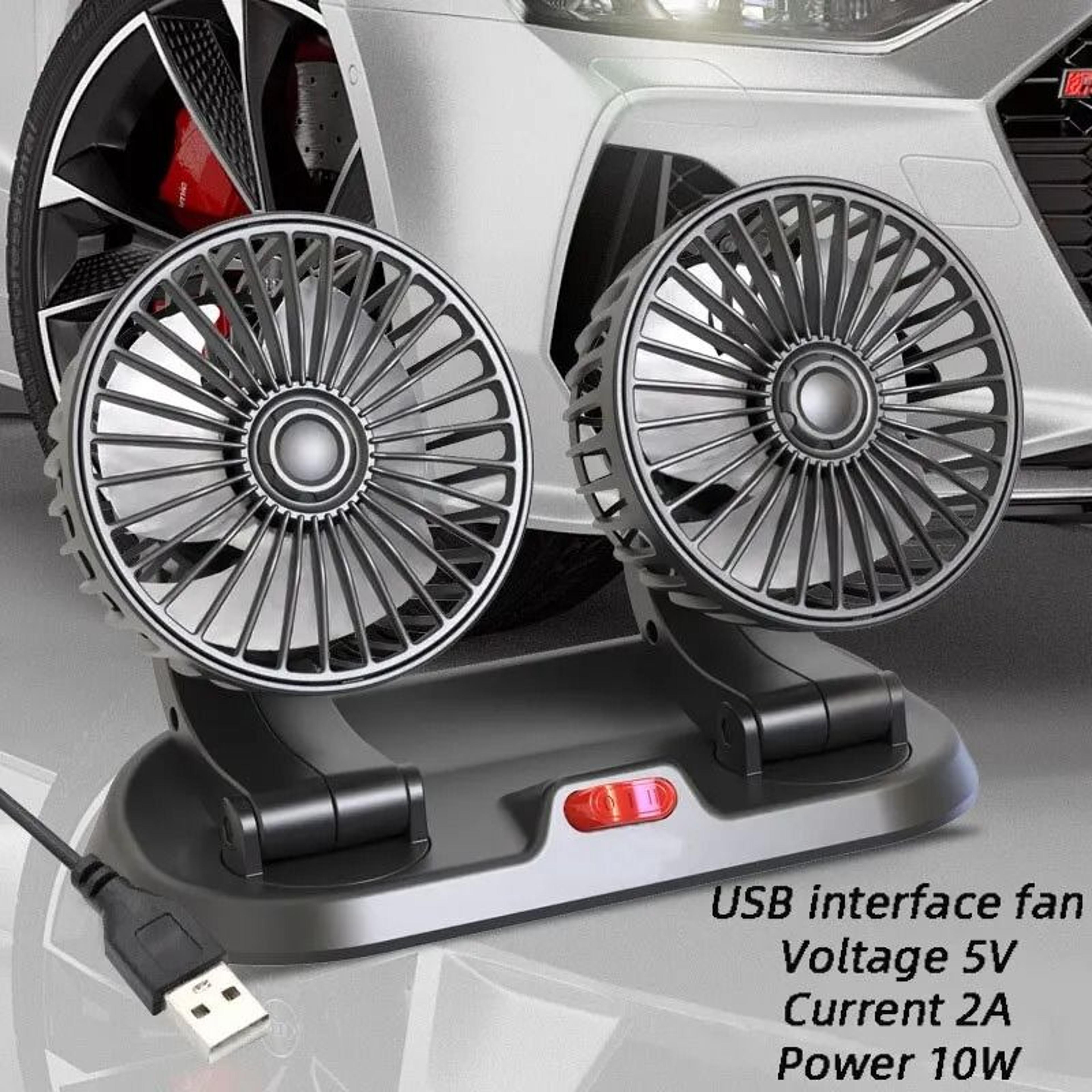 dual head adjustable vehicle cooling fan