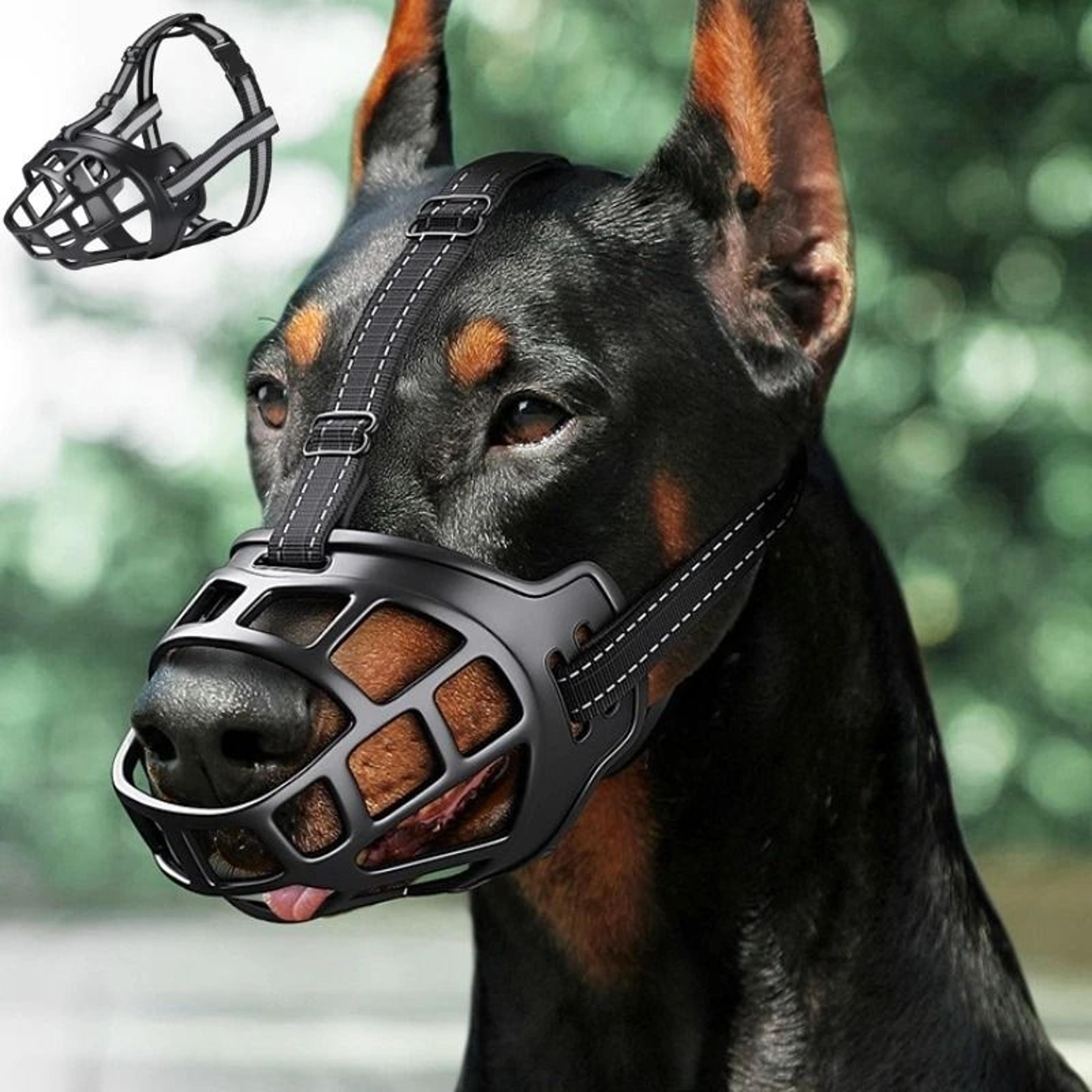 adjustable reflective breathable dog muzzle