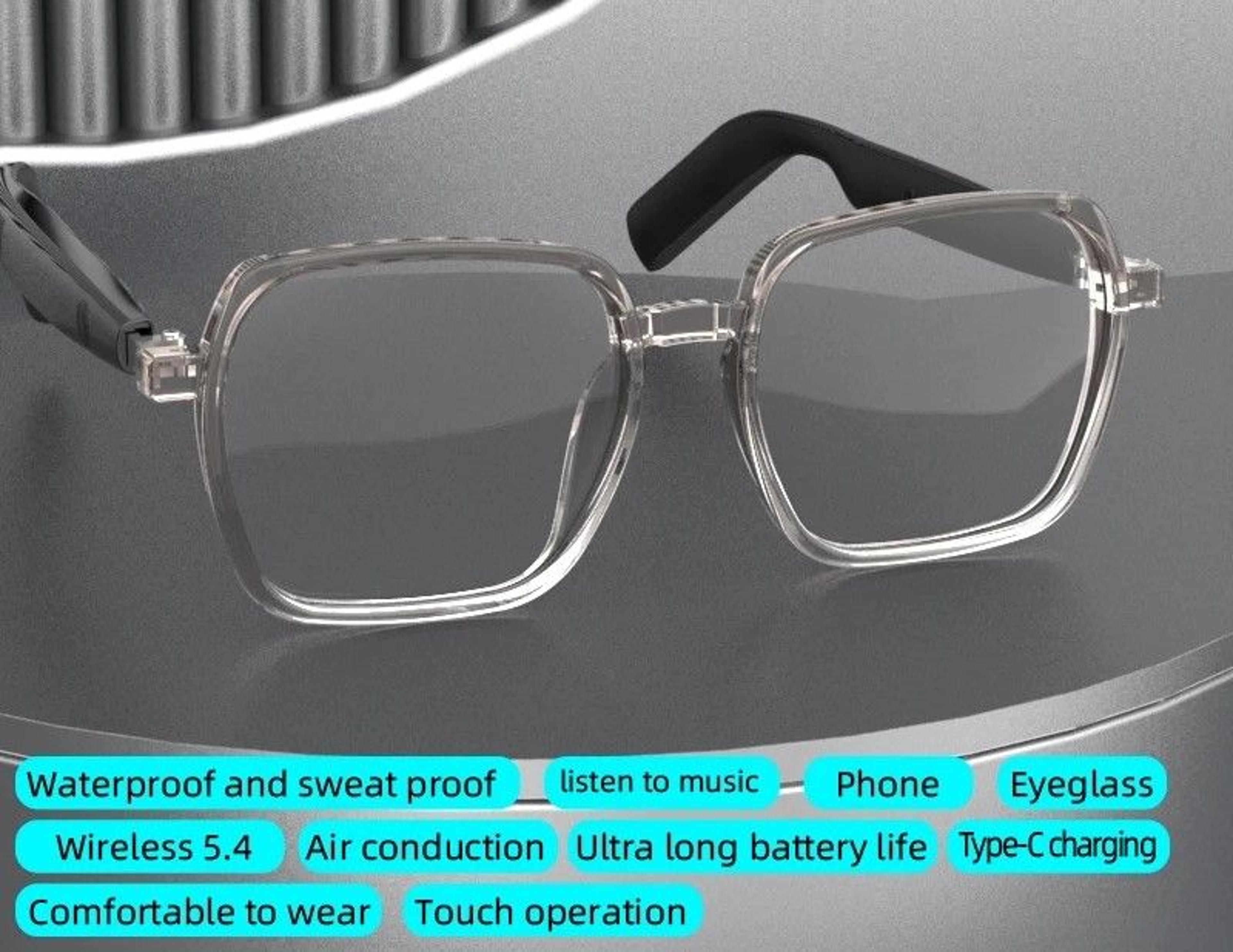 panoramic clear lens smart audio optic frame
