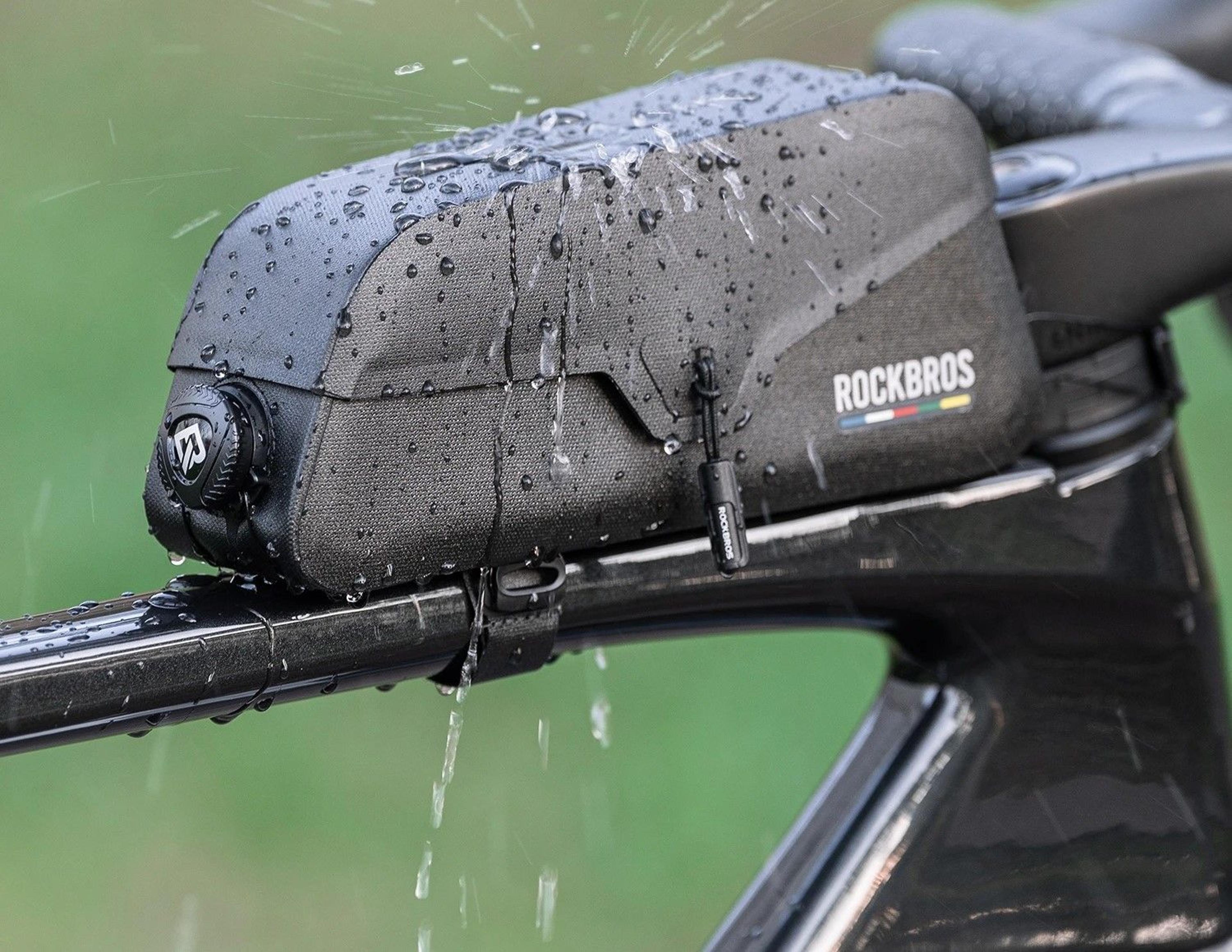 magnetic access waterproof top tube bag