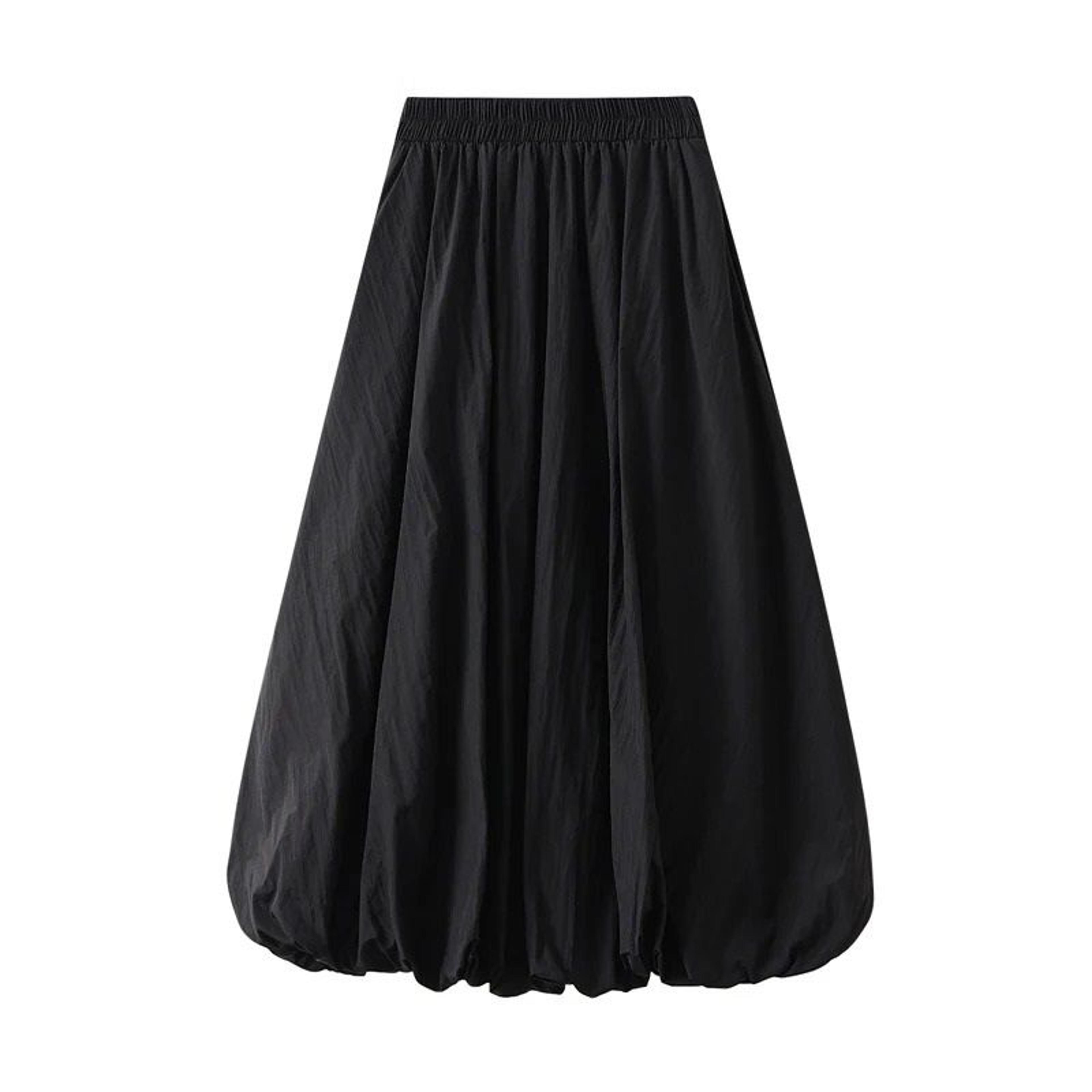 vintage balloon high waist puff maxi skirt