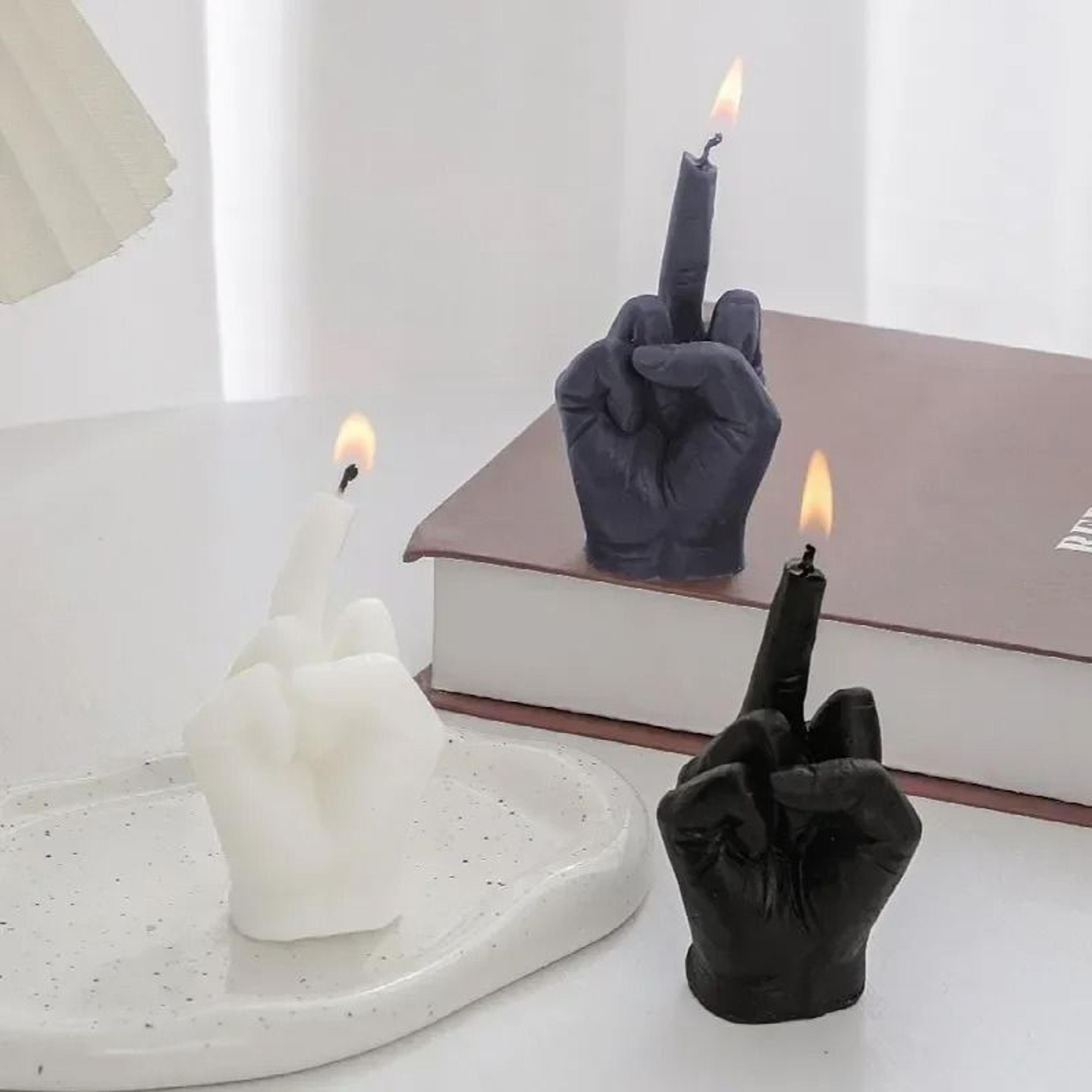 creative middle finger gesture scented candle