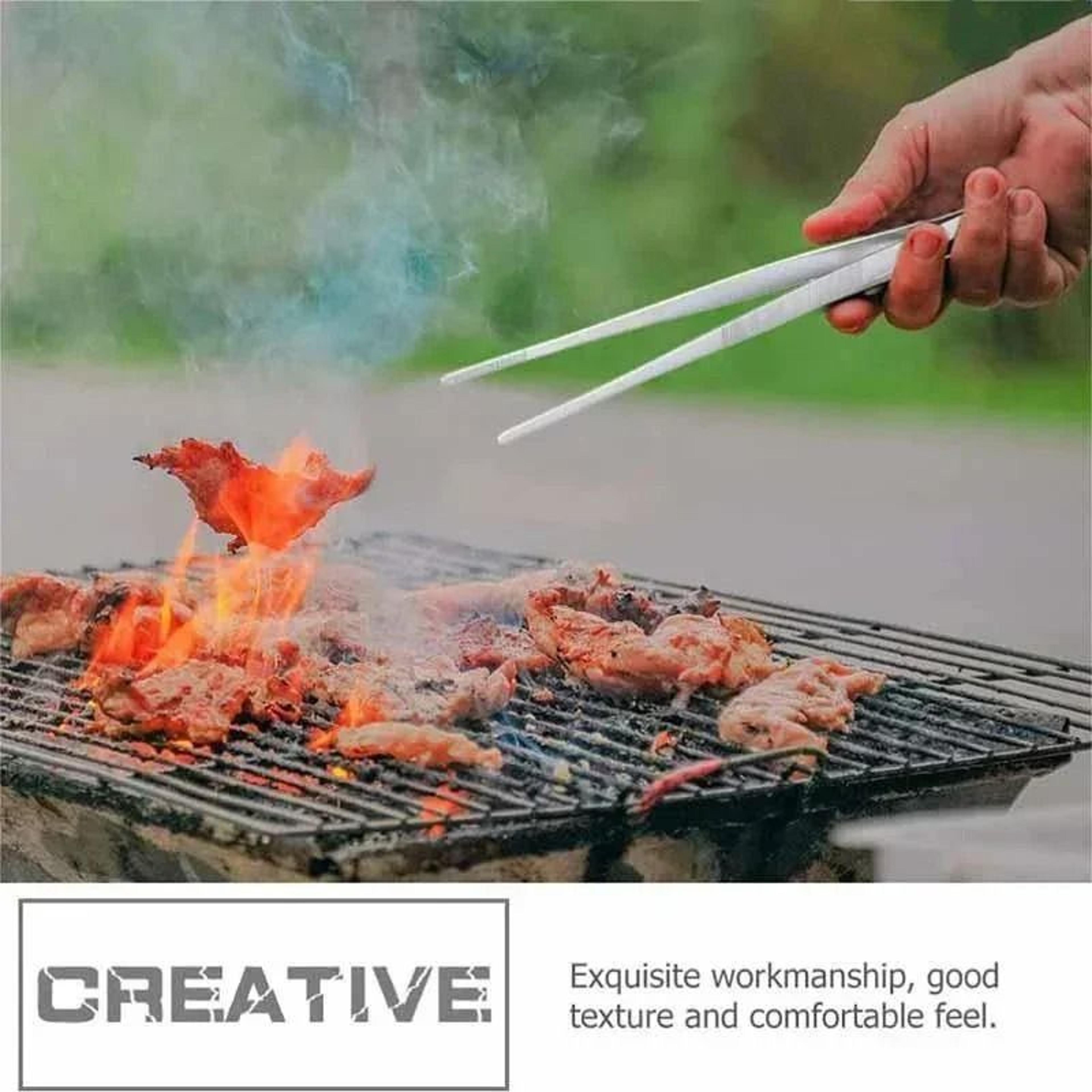 precision stainless steel bbq and buffet tongs